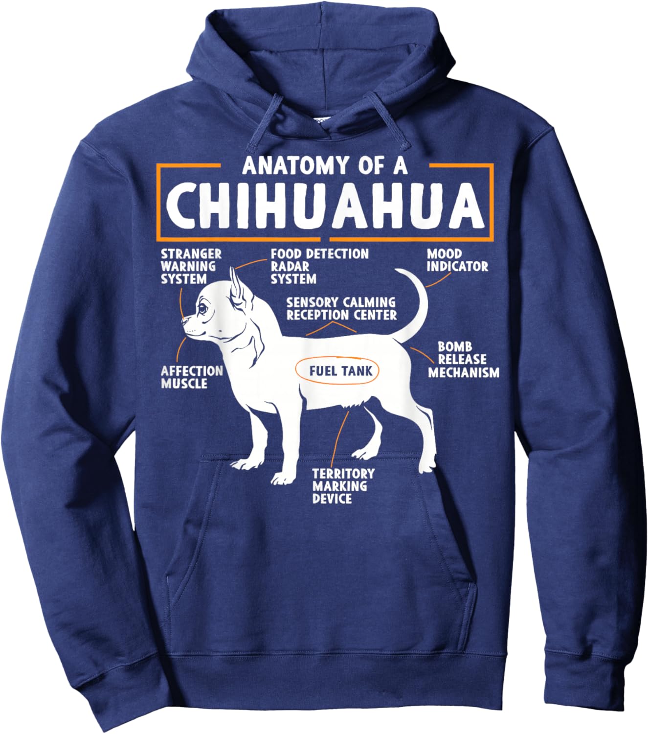 Anatomy of a Chihuahua - Chihuahua Dog Hoodie - Hoodie | Navy