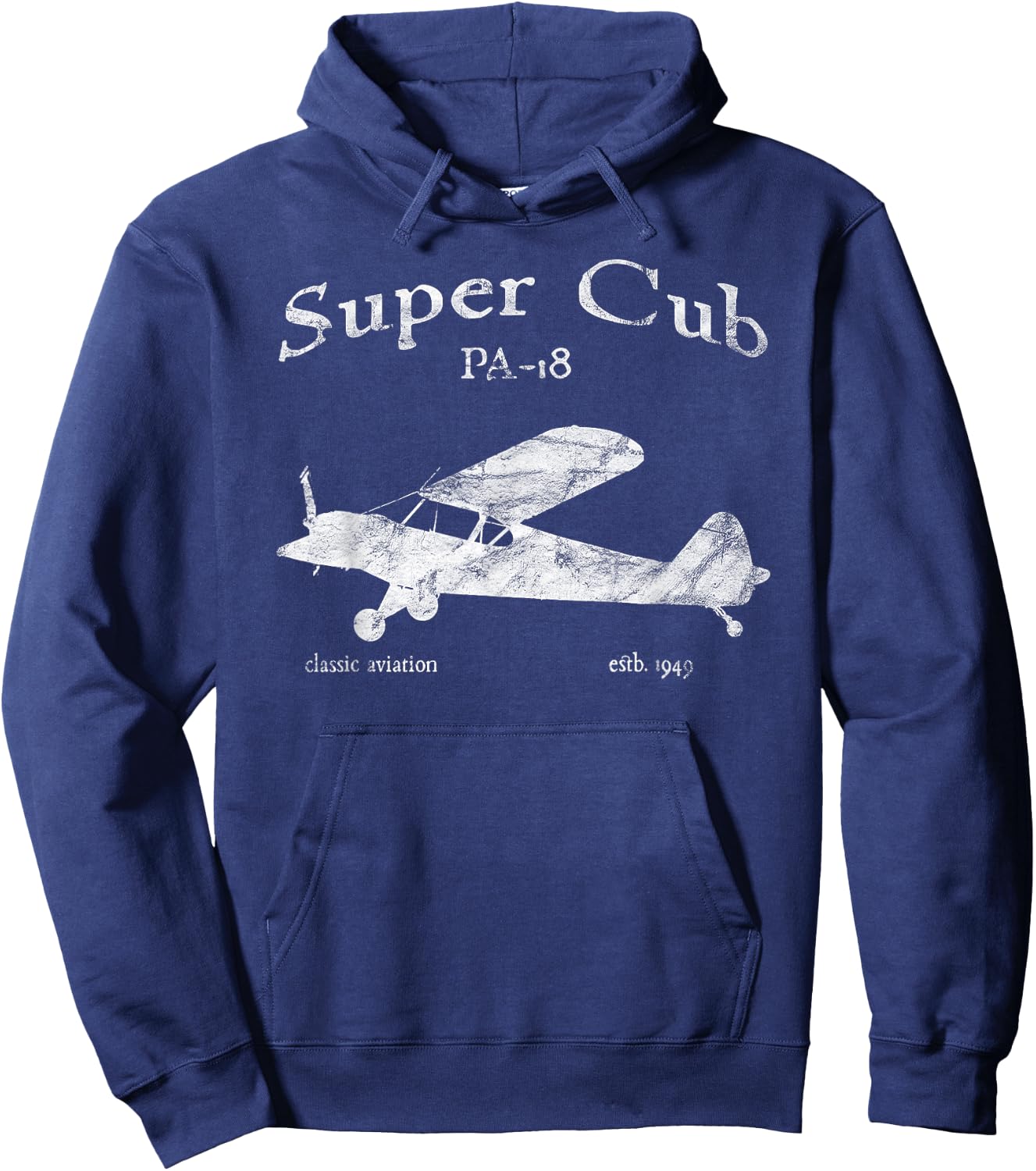 PA-18 Cub Airplane Classic Vintage Aviation Private PIlot Hoodie - Hoodie | Navy