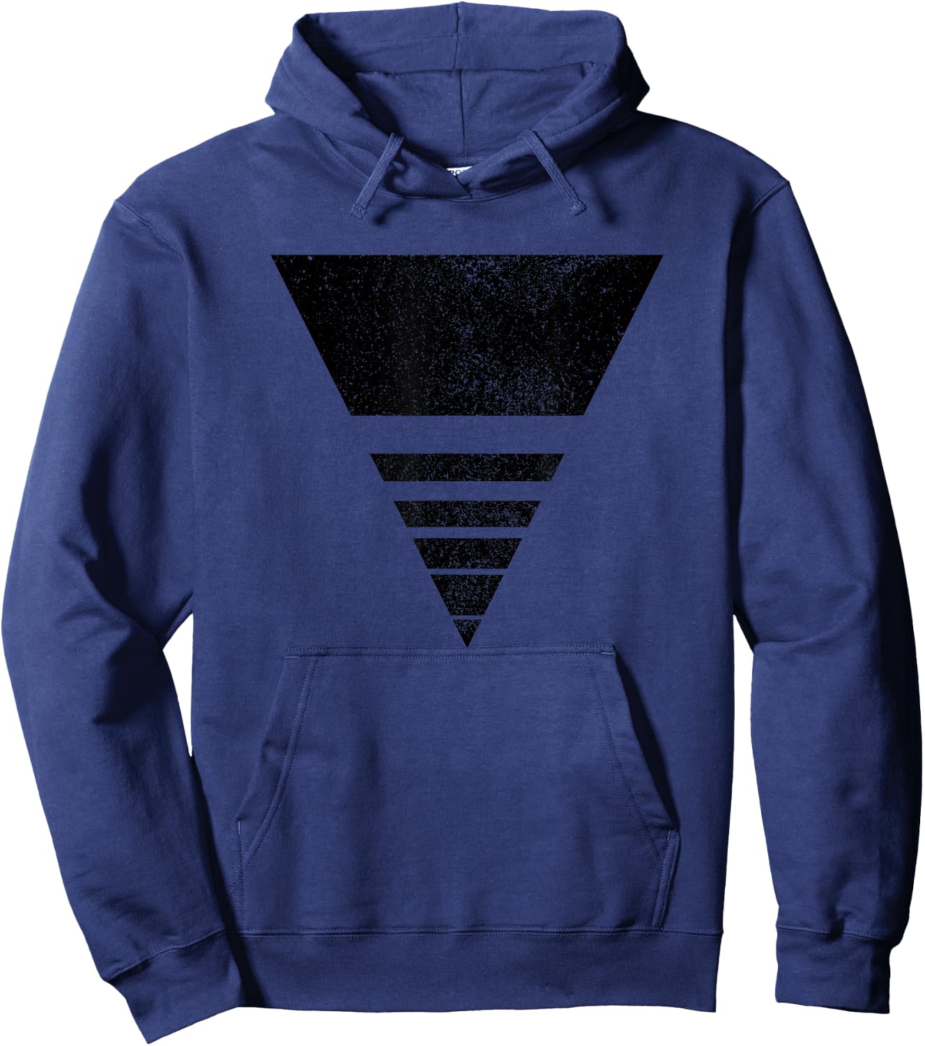 Geometric Sliced Triangle Line Shape Geometry Art Distressed Hoodie - Hoodie | Navy