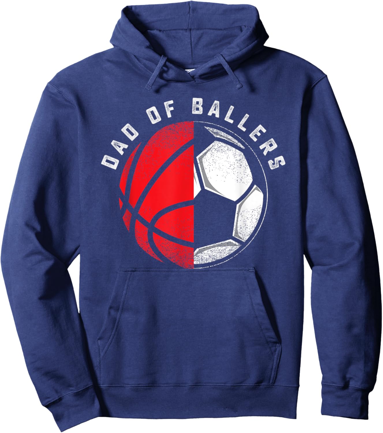 Dad of Ballers Father Son Basketball Soccer Player Coach Hoodie - Hoodie | Navy