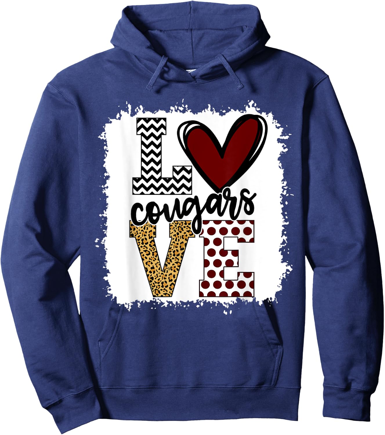 Cougars Mascot Love - School Spirit Fantastic Gifts Hoodie - Hoodie | Navy