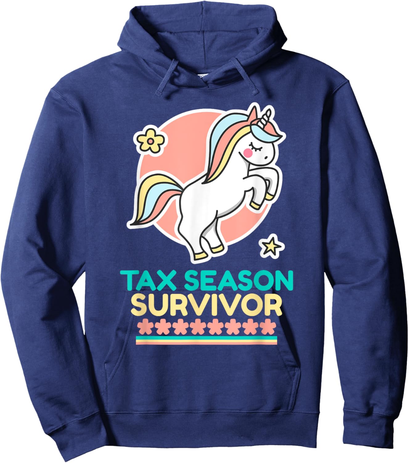 Cute Unicorn Tax Season Survivor Hoodie - Hoodie | Navy