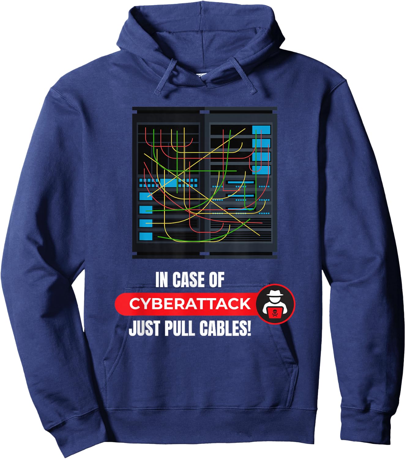 In Case Of Cyberattack I Hacker Code Hacking It Programmer Hoodie - Hoodie | Navy