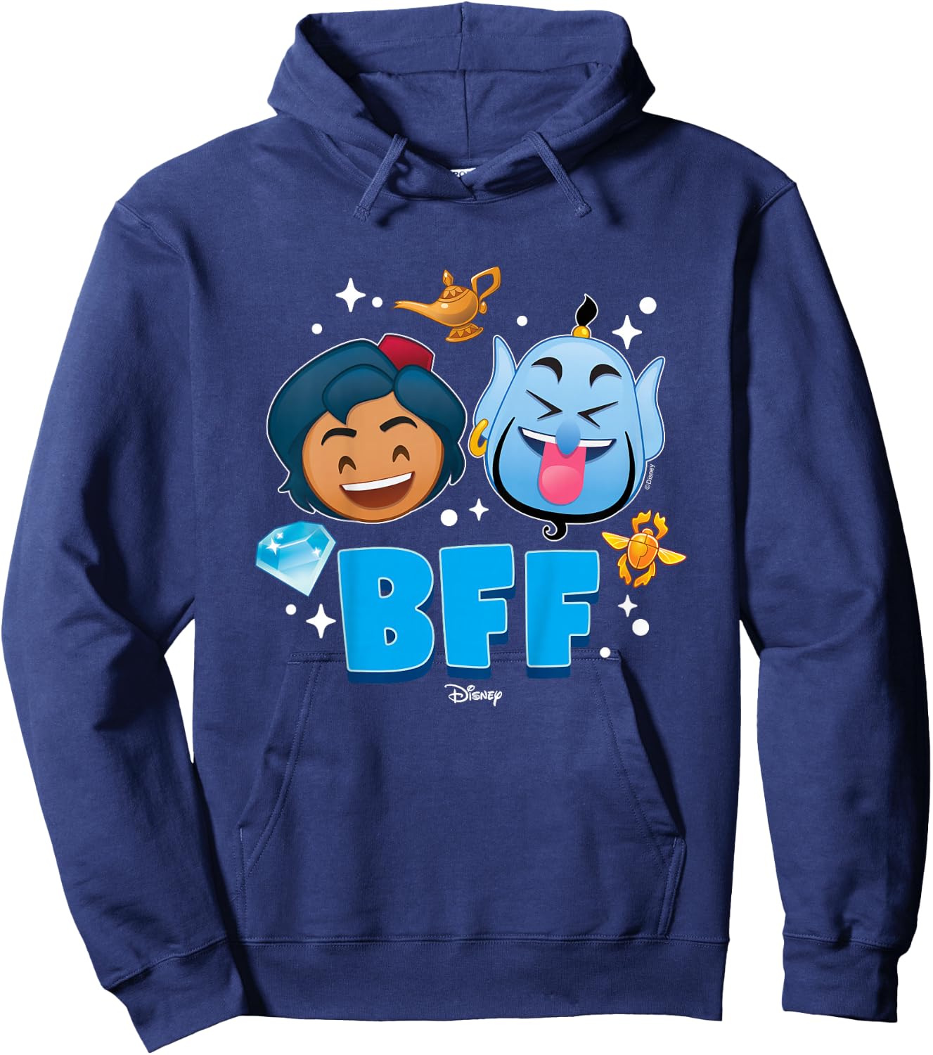 Kids Disney Emoji - Aladdin And Genie BFF Hoodie - Hoodie | Navy