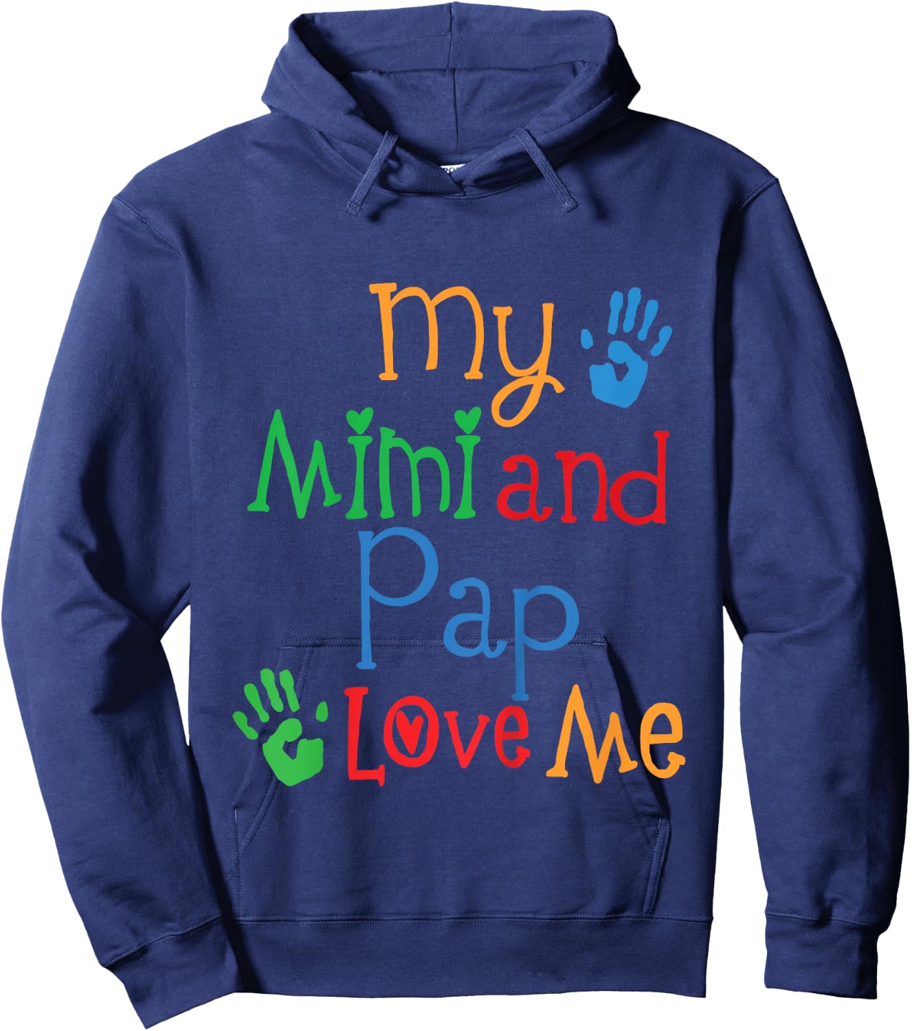 Kids Mimi And Pap Love Me Grandkids Hoodie - Hoodie | Navy
