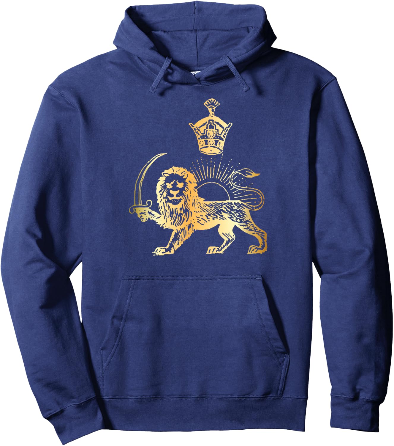 Persian Flag Iranian Lion Sun and Crown Iran Persia Hoodie - Hoodie | Navy