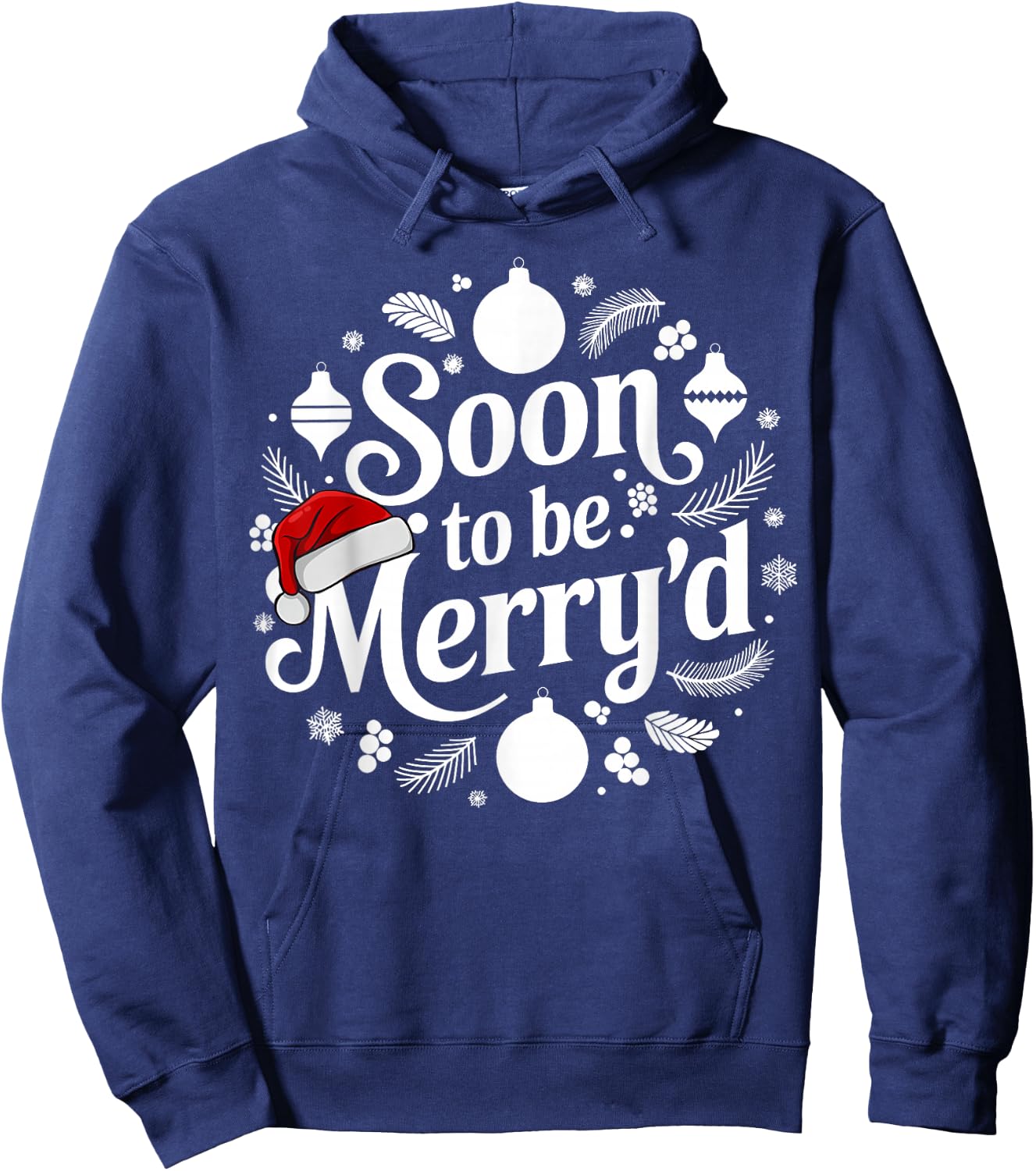 Soon to Be Merry'd Christmas Engaged Matching Couple Hoodie - Hoodie | Navy