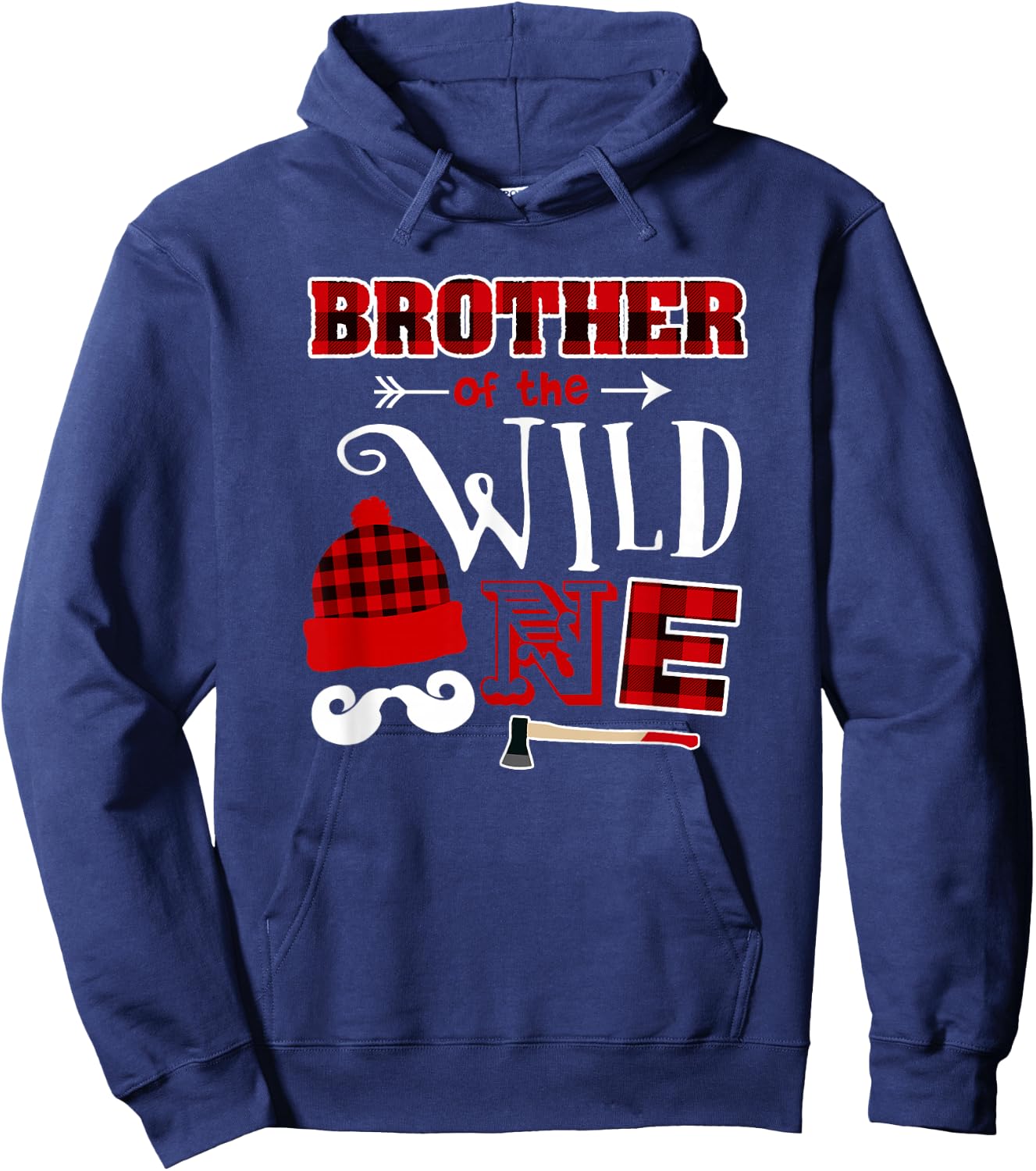 1st Birthday Lumberjack Brother Of the Wild One Hoodie - Hoodie | Navy