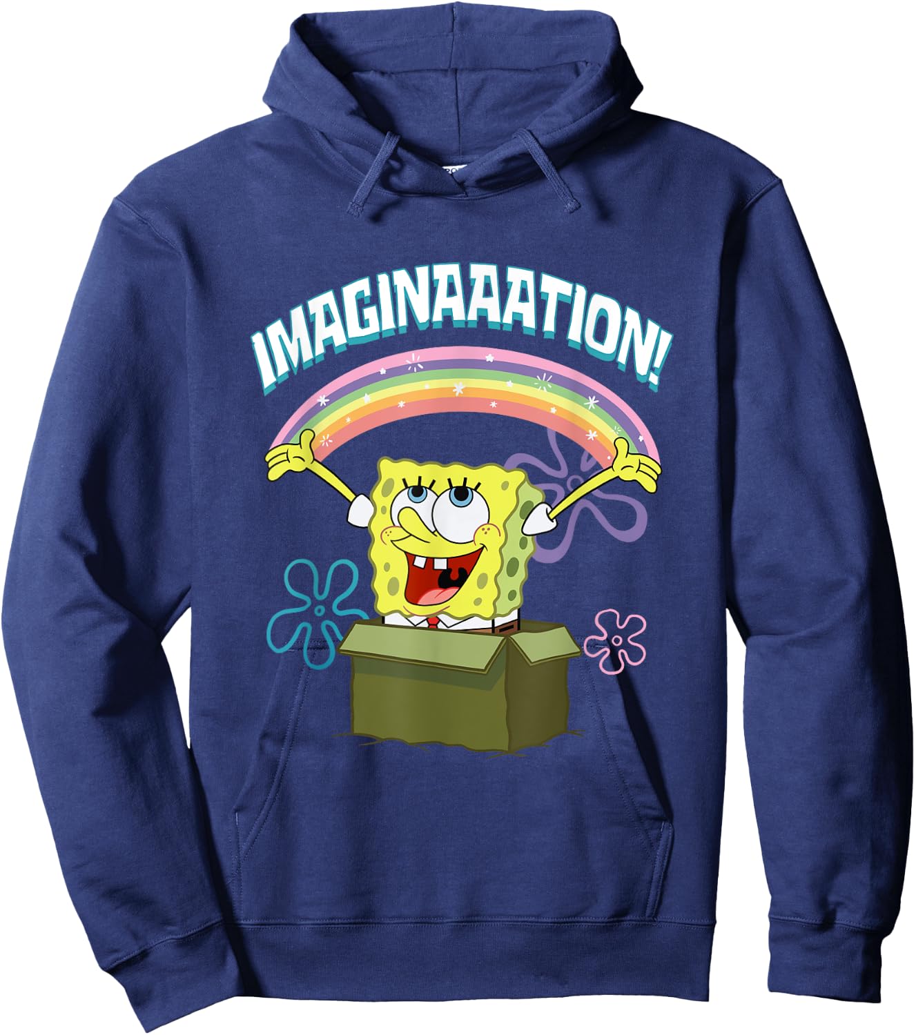 Mademark x SpongeBob SquarePants - SpongeBob SquarePants Imaginaaation Box Funny Hoodie - Hoodie | Navy
