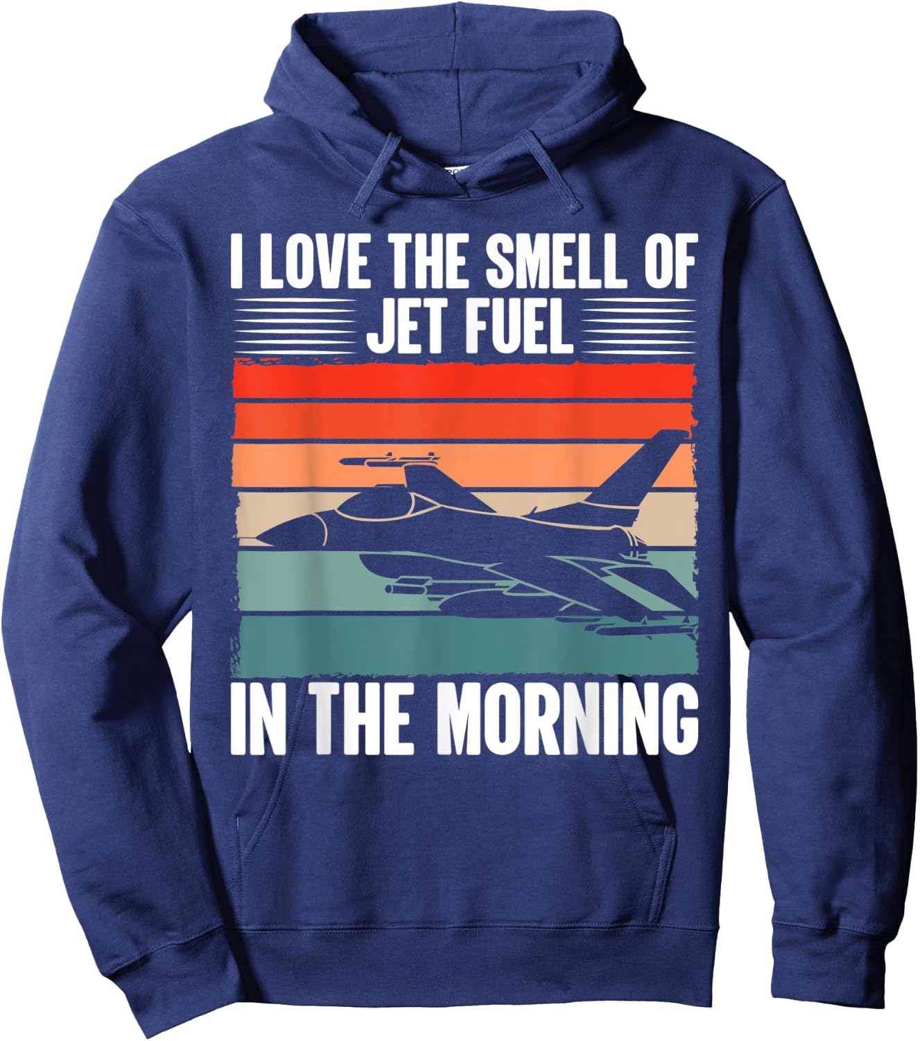Jet | Love Smell Jet Fuel In The Morning - Vintage Pilot Hoodie - Hoodie | Navy