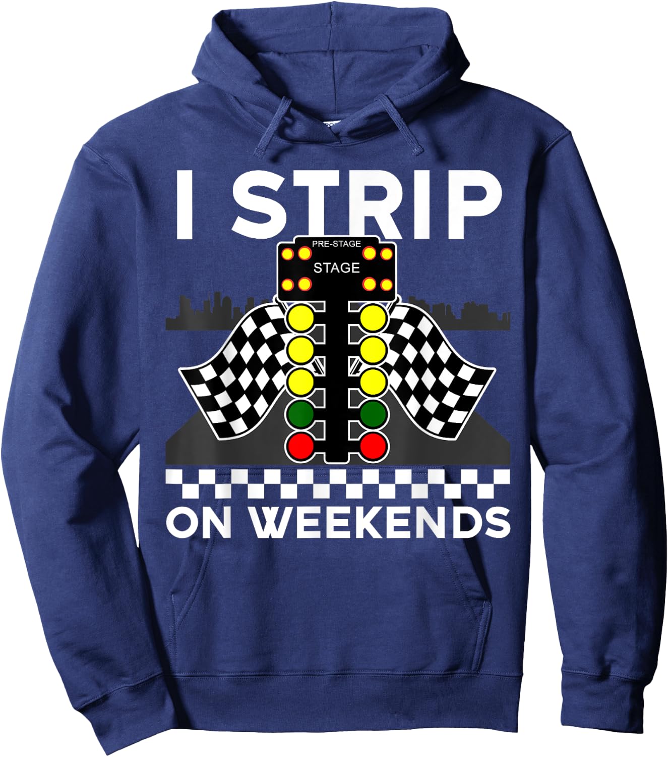 Cool Drag Racing Art Men Women Street Racer Strip Drag Race Hoodie - Hoodie | Navy