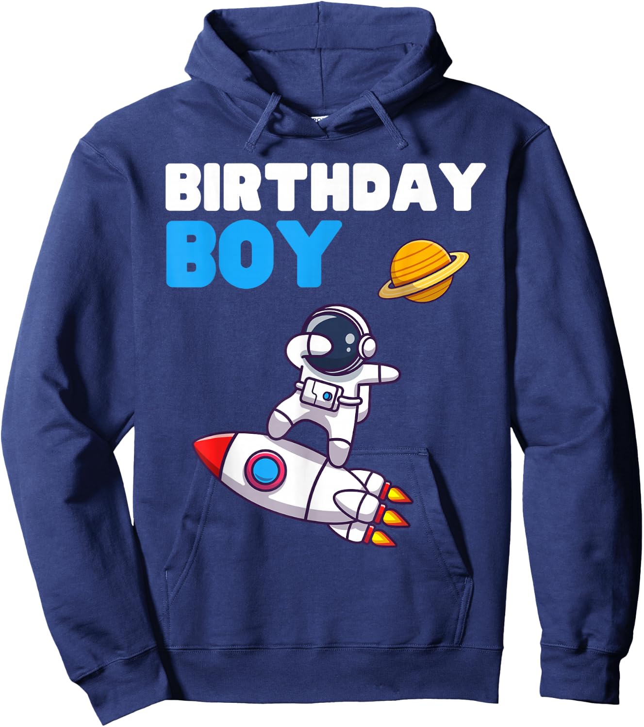Birthday Space Boy Astronaut Planet Outer Rocket Spaceman Hoodie - Hoodie | Navy