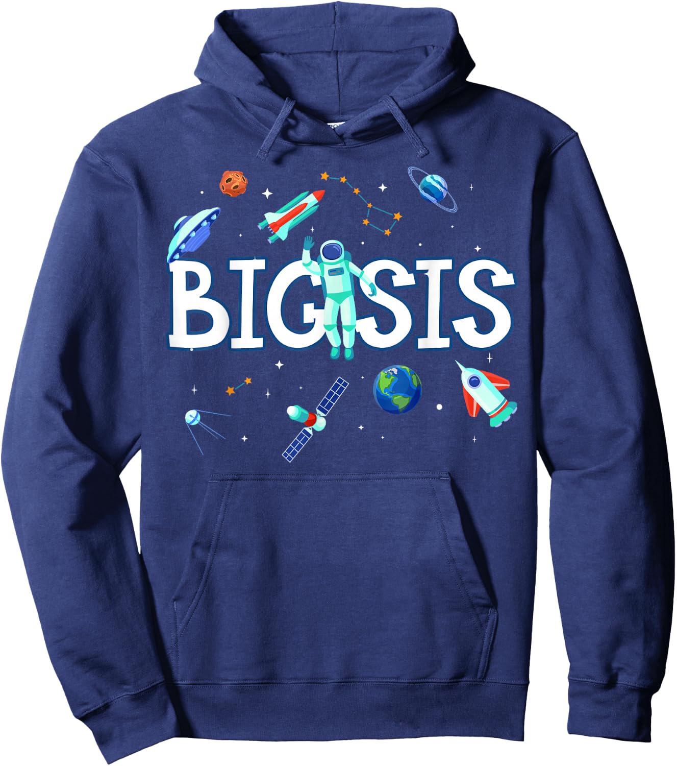 Big Sister Astronaut Space Family Matching Birthday Party Hoodie - Hoodie | Navy