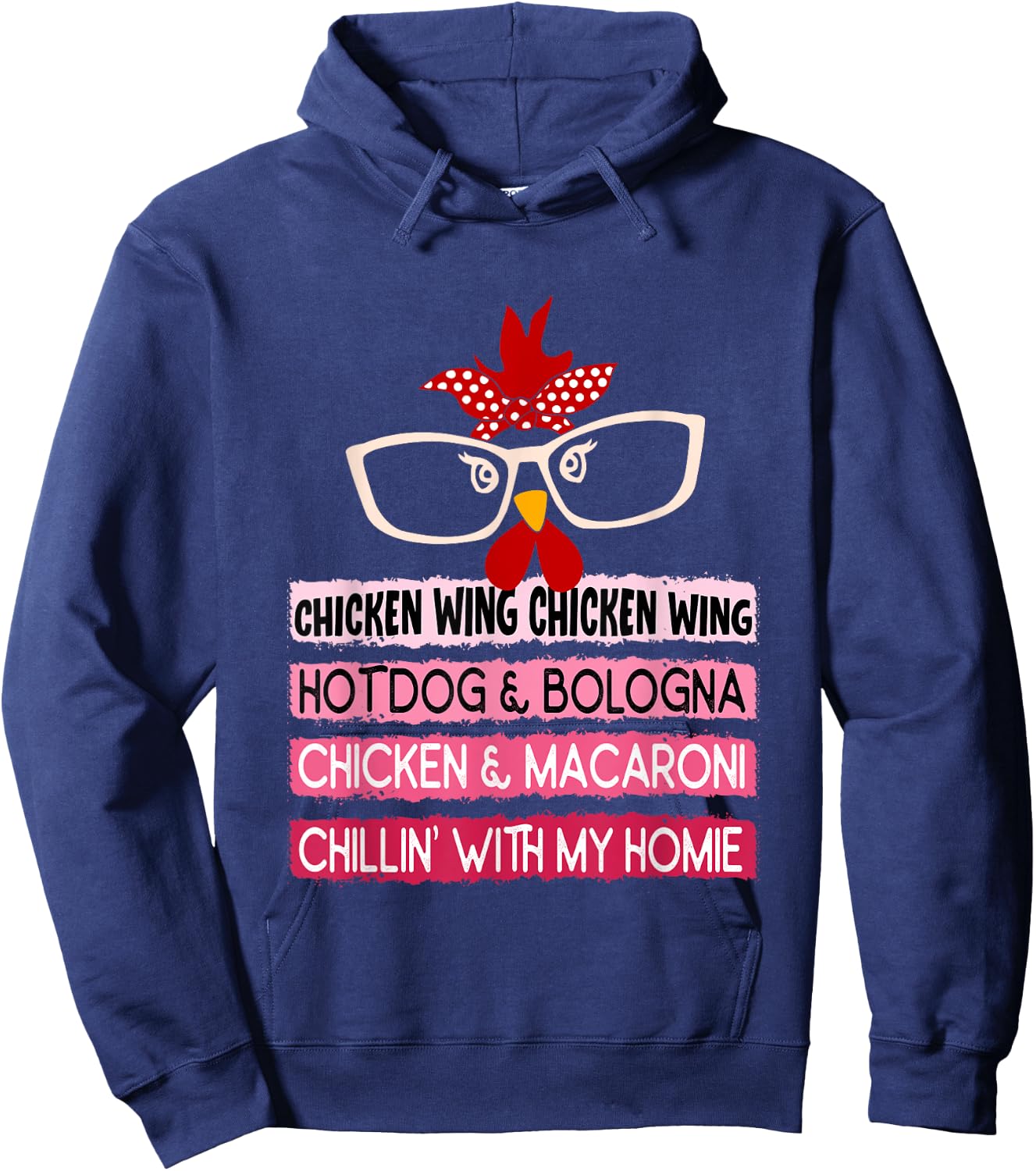 Cooked Chicken Wing Chicken Wing Hot Dog Bologna Macaroni Men Women Girls Kids Hoodie - Hoodie | Navy