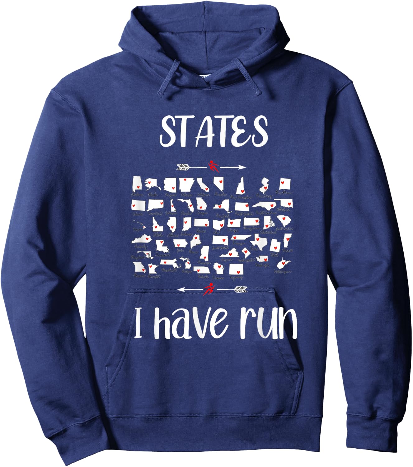 States 50 I Have Run Club Halffanatics Running Enthusiasts Hoodie - Hoodie | Navy