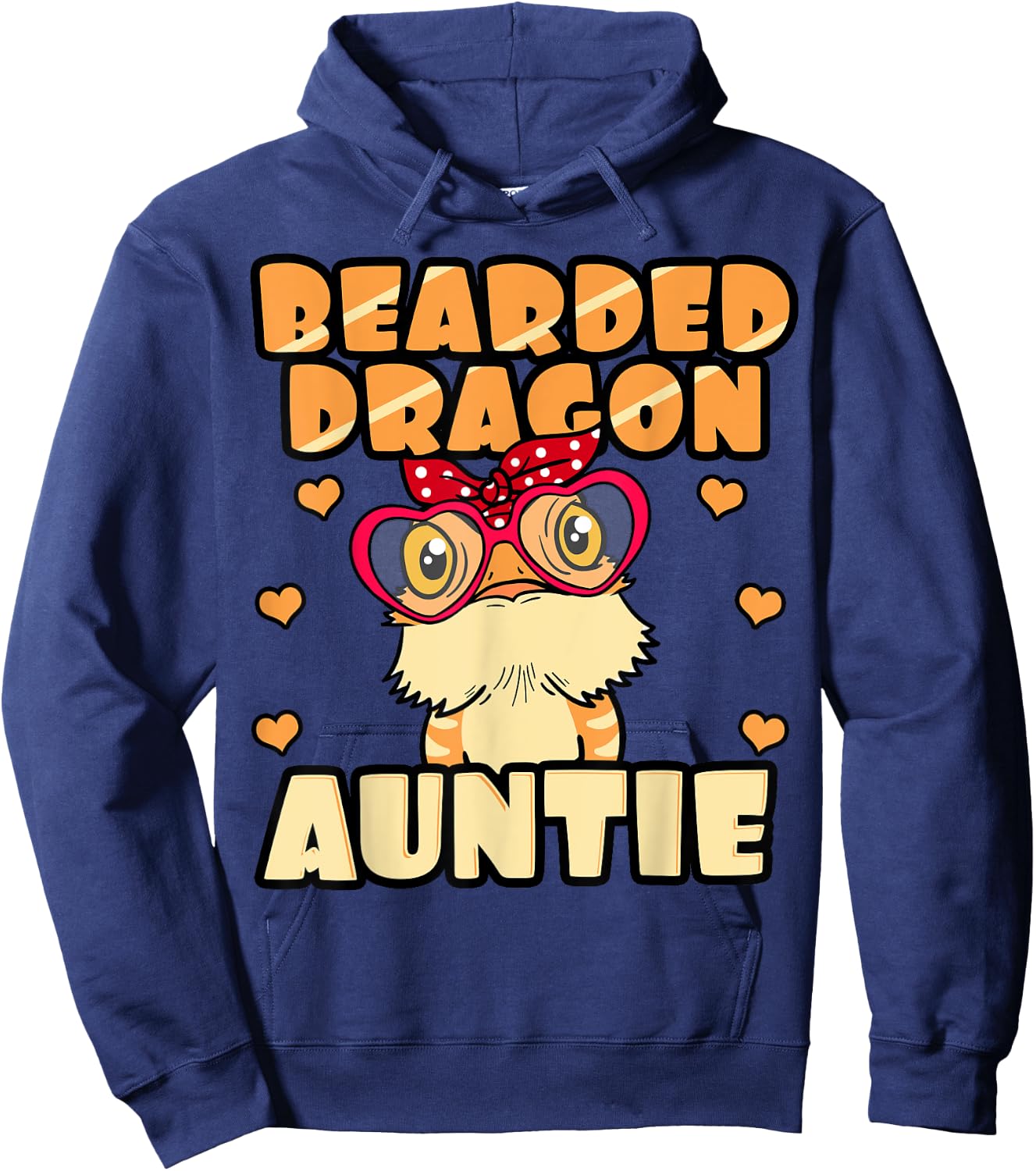 Bearded Dragon Auntie Lover Pogona Pet Lizard Owner Aunt Hoodie - Hoodie | Navy