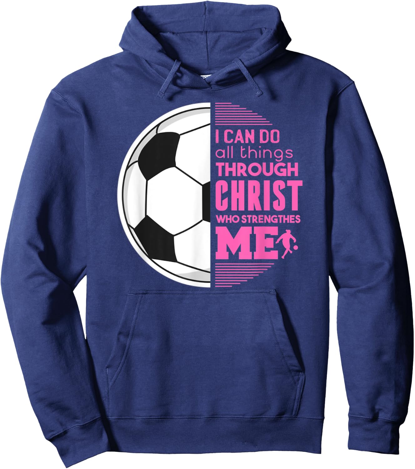 Christian Girls Soccer I Can Do All Things Philippians Gift Hoodie - Hoodie | Navy