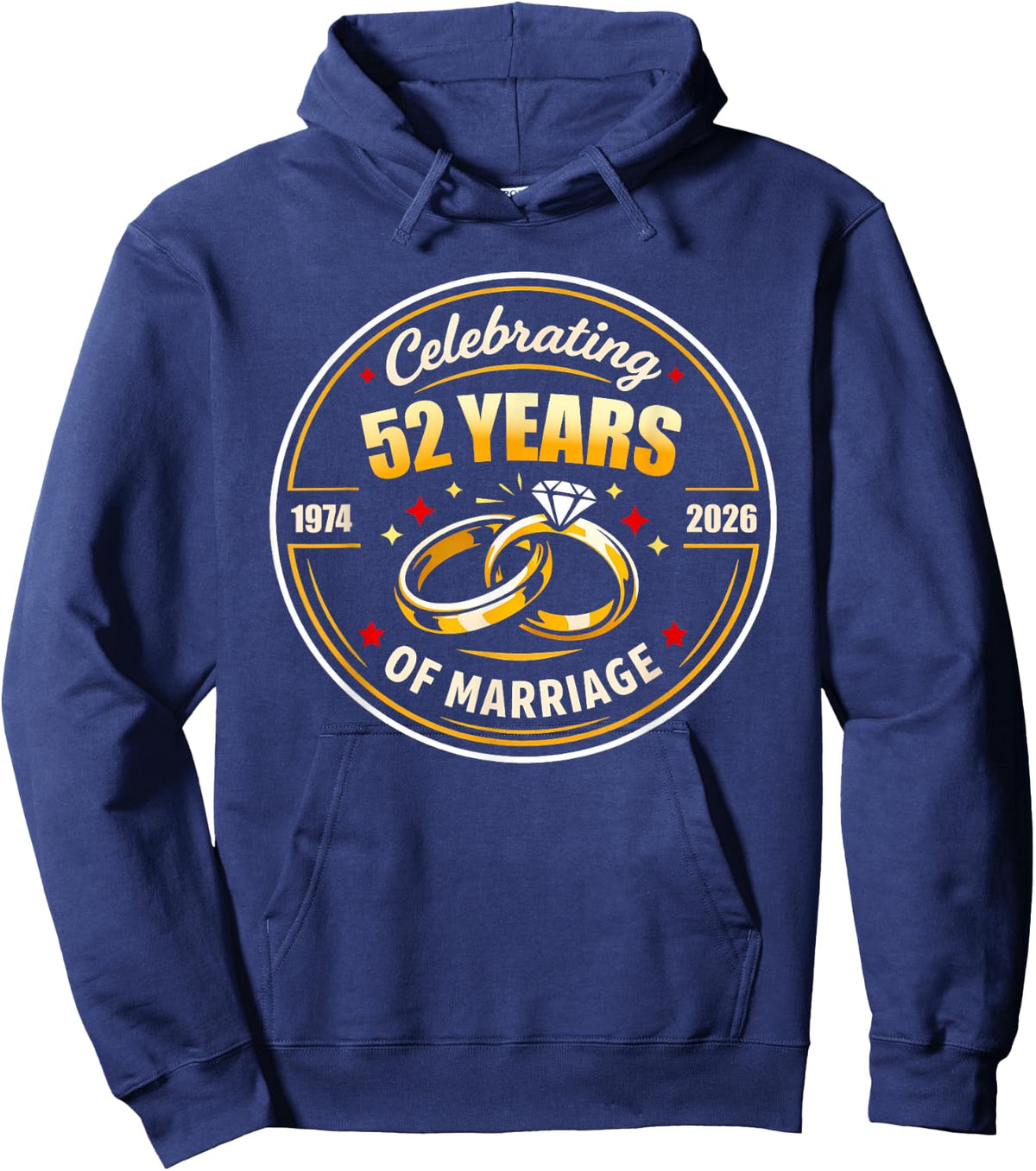 Celerating 52 Years of Mariage Wedding Anniversary Men Women Hoodie - Hoodie | Navy