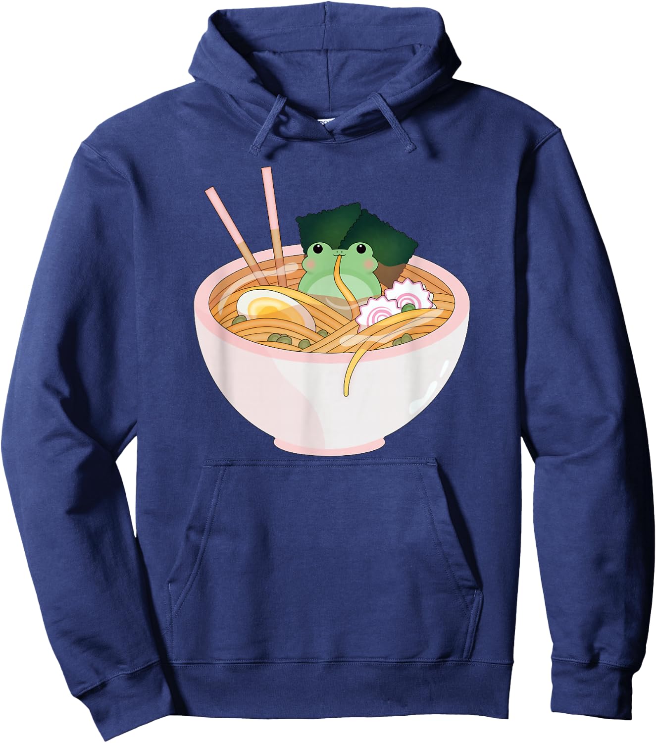 Celestial Carrot Cute Frog Ramen Anime Kids School Anime Fans -Adults Black Short Sleeve Modern Cartoon Small Hoodie - Hoodie | Navy