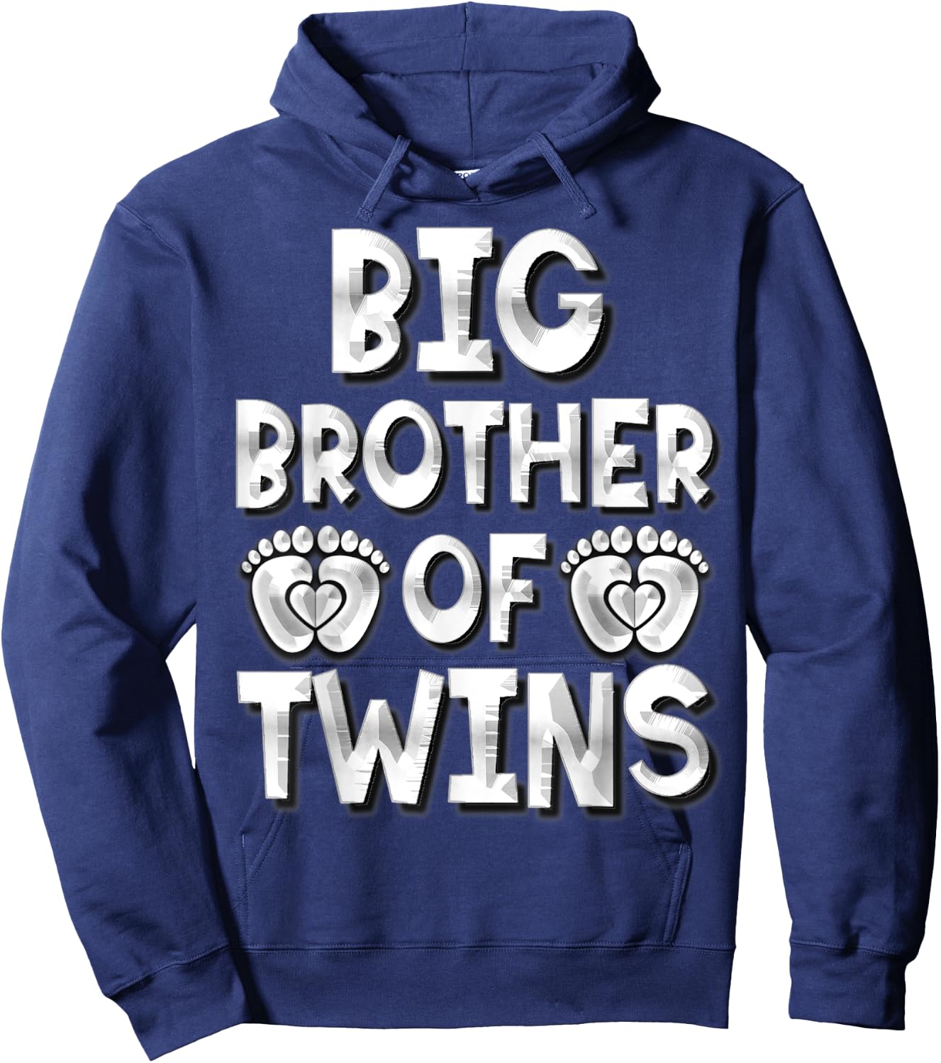 Big Brother Of Twins New Big Brother Sibling Gifts Hoodie - Hoodie | Navy
