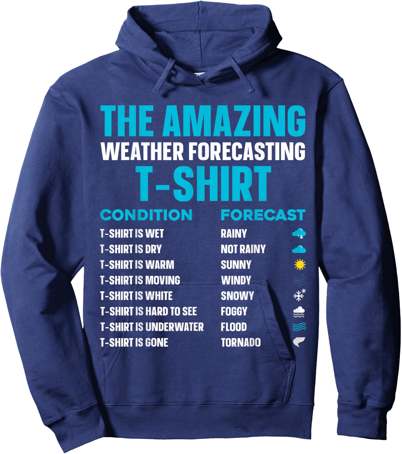 Cool Weather Forecasting Art Women Cloud Meteorology Hoodie - Hoodie | Navy