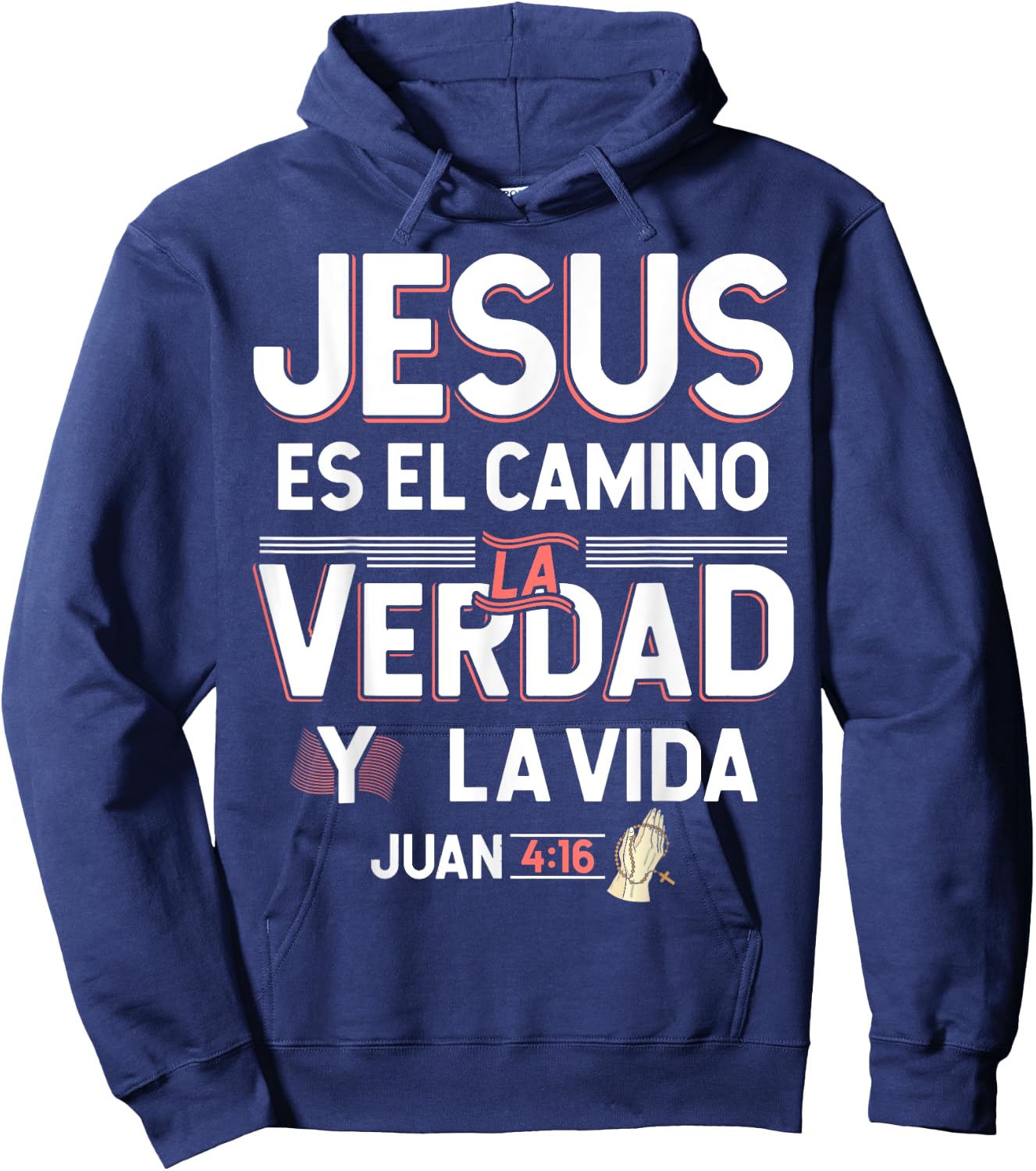 Camisetas Cristianas en espanol Frases Bíblica Juan 4:16 Hoodie - Hoodie | Navy