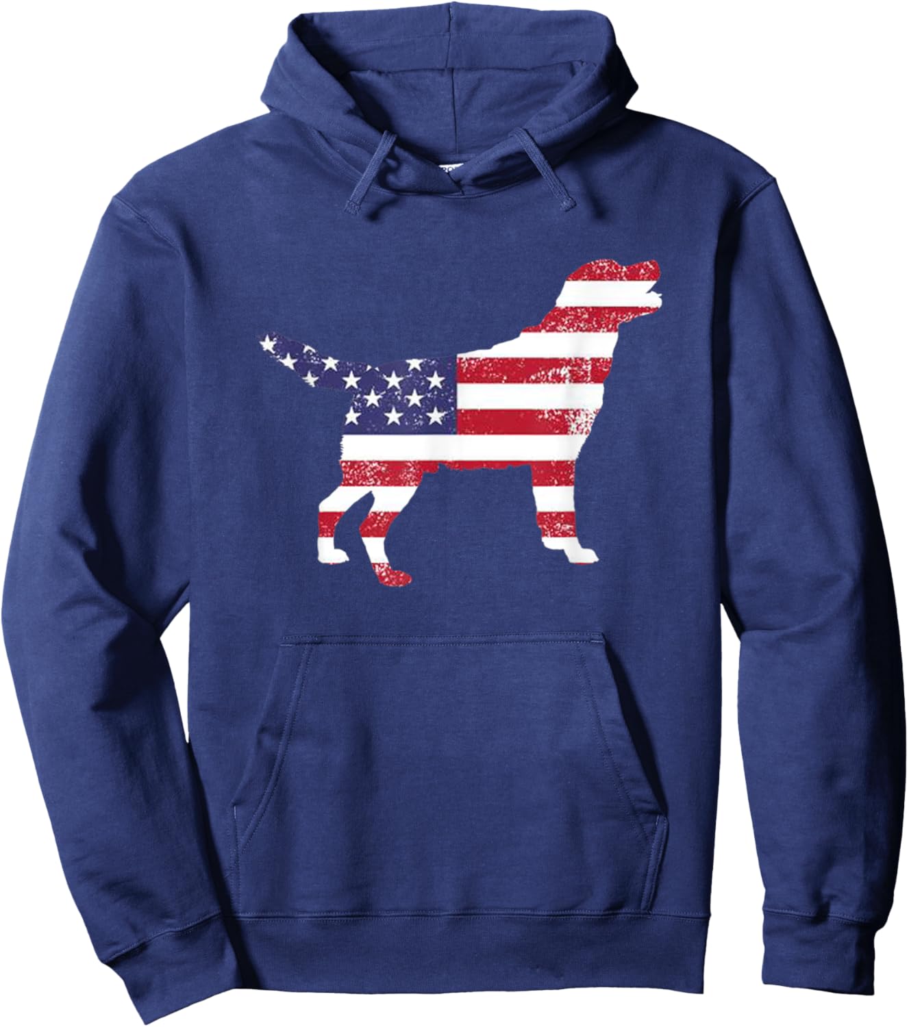 Labrador Retriever Dog USA Flag for Fouth of July Hoodie - Hoodie | Navy