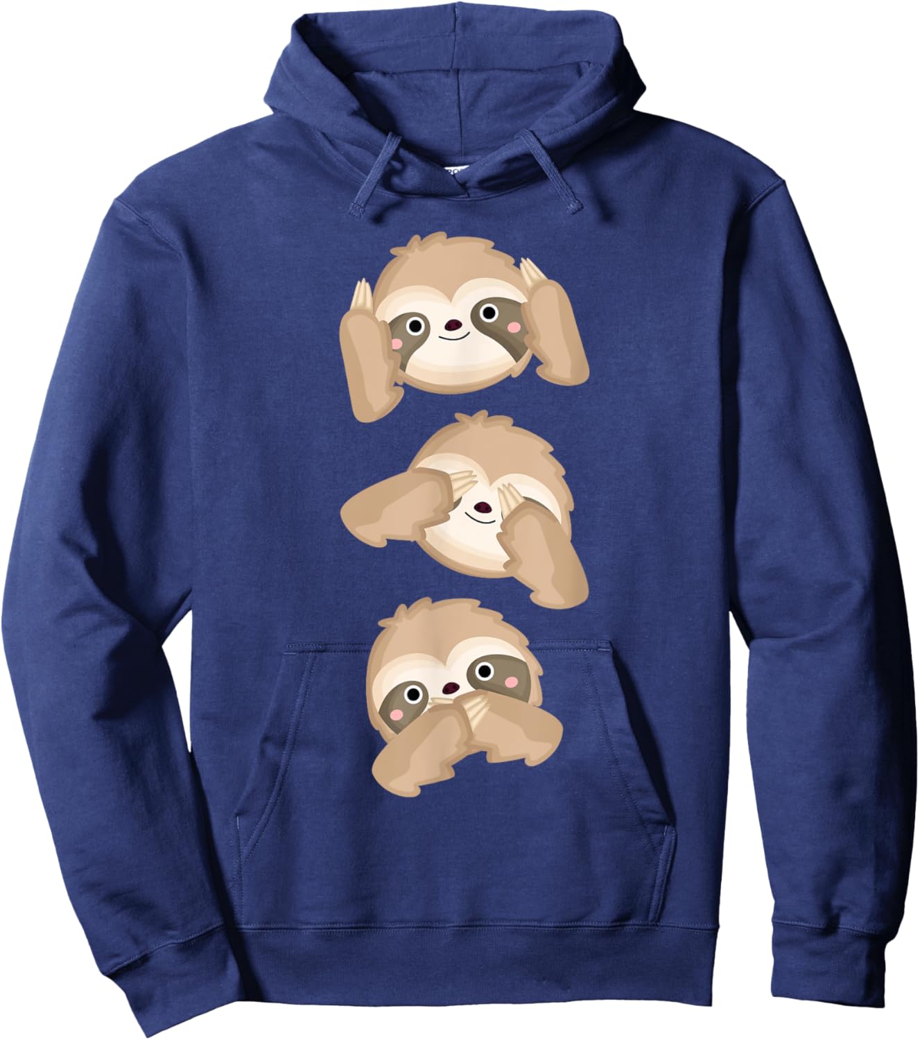 Speak no Evil Hear no Evil See no Evil Sloth Funny & Cute Hoodie - Hoodie | Navy
