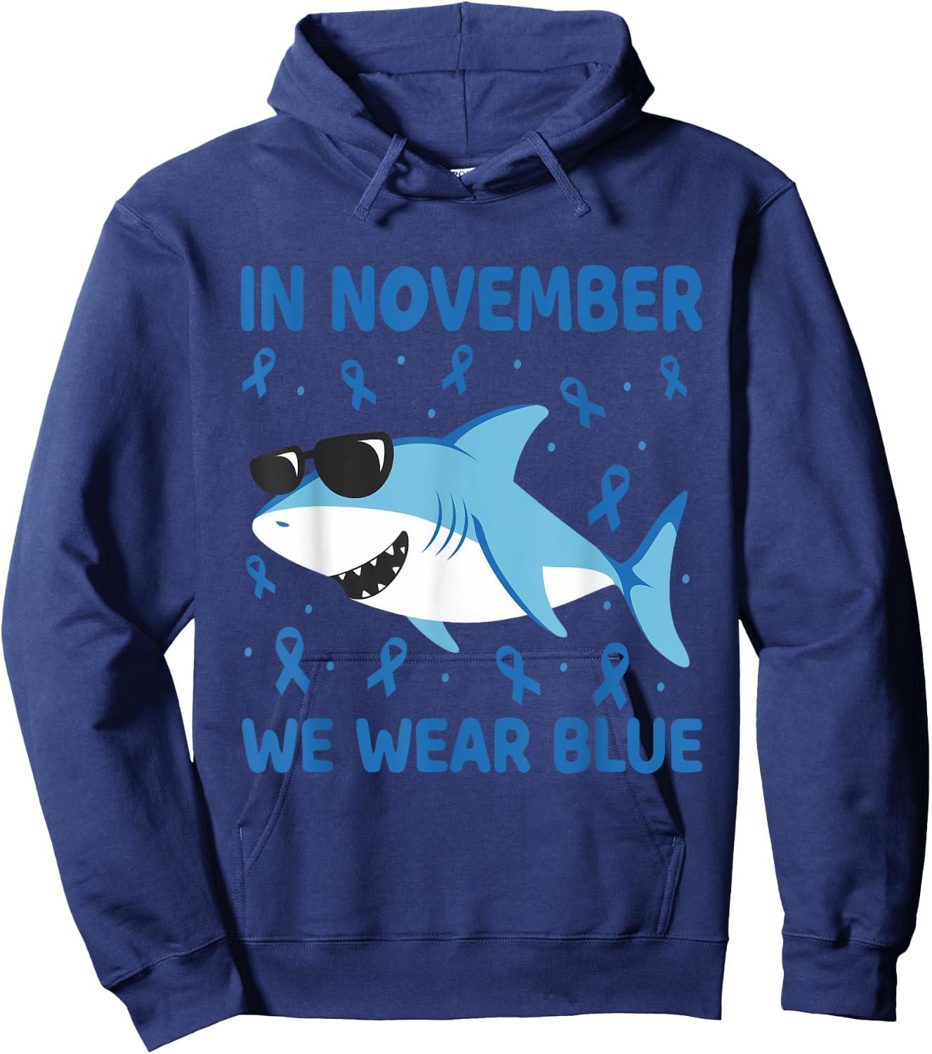 Shark In November We Wear Blue Diabetes Kid Boy Toddler Hoodie - Hoodie | Navy