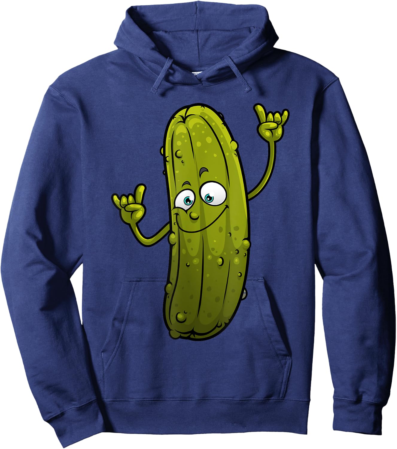 Funny Pickle Designs Women Cucumber Dancing Food Hoodie - Hoodie | Navy