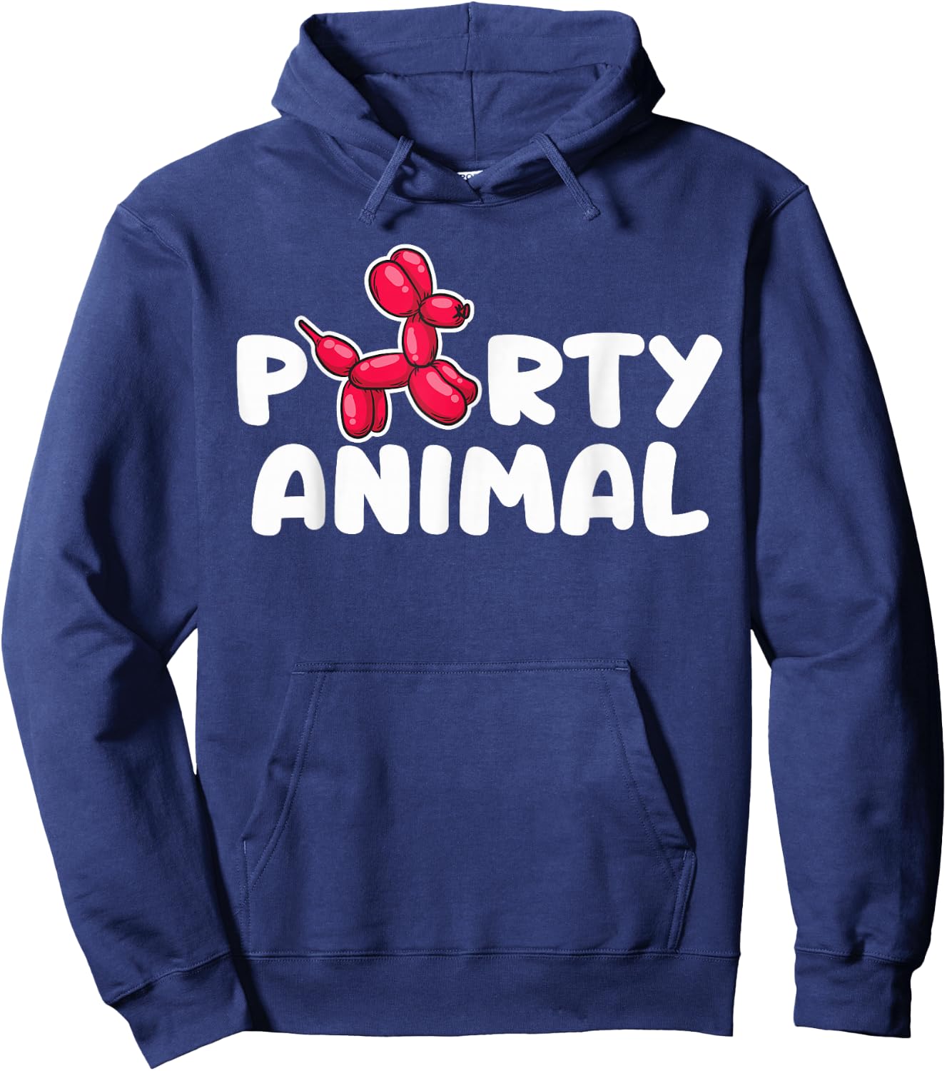 Party Animal - Red Balloon Dog Puppy Surprise Hoodie - Hoodie | Navy