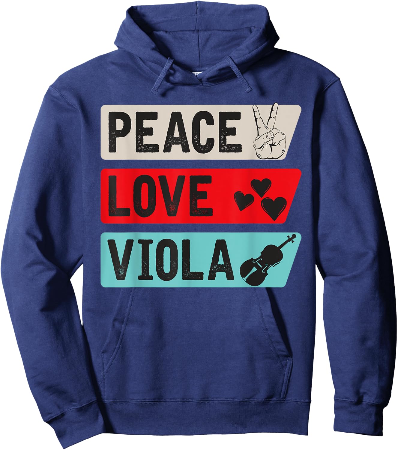 Peace Love Viola Guitar Viola Players Viola Music Instrument Hoodie - Hoodie | Navy