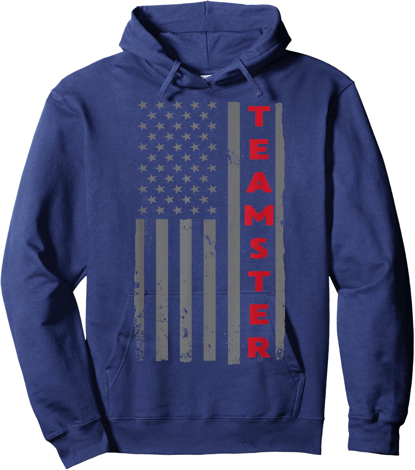 Teamster American Flag Patriotic Truck Driver US Trucking Hoodie - Hoodie | Navy