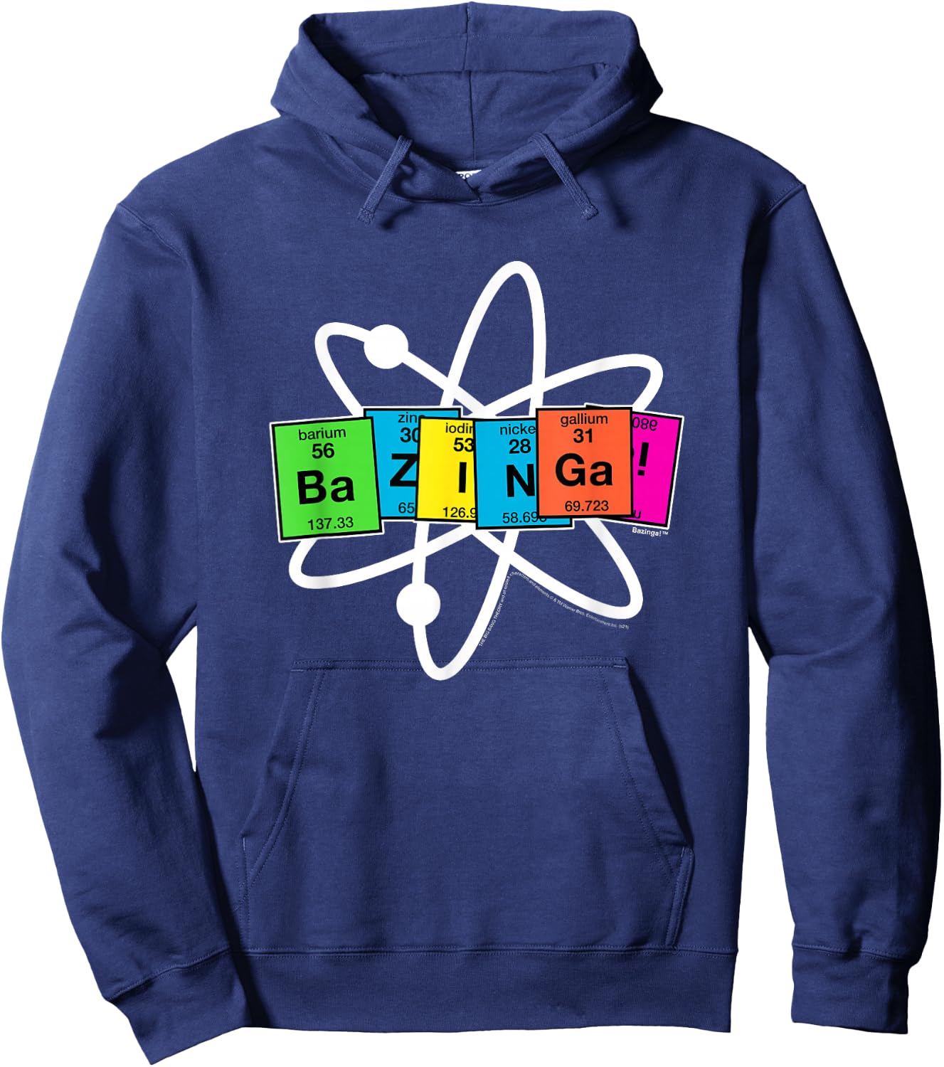 The Big Bang Theory Bazinga Elements with Atom Hoodie - Hoodie | Navy