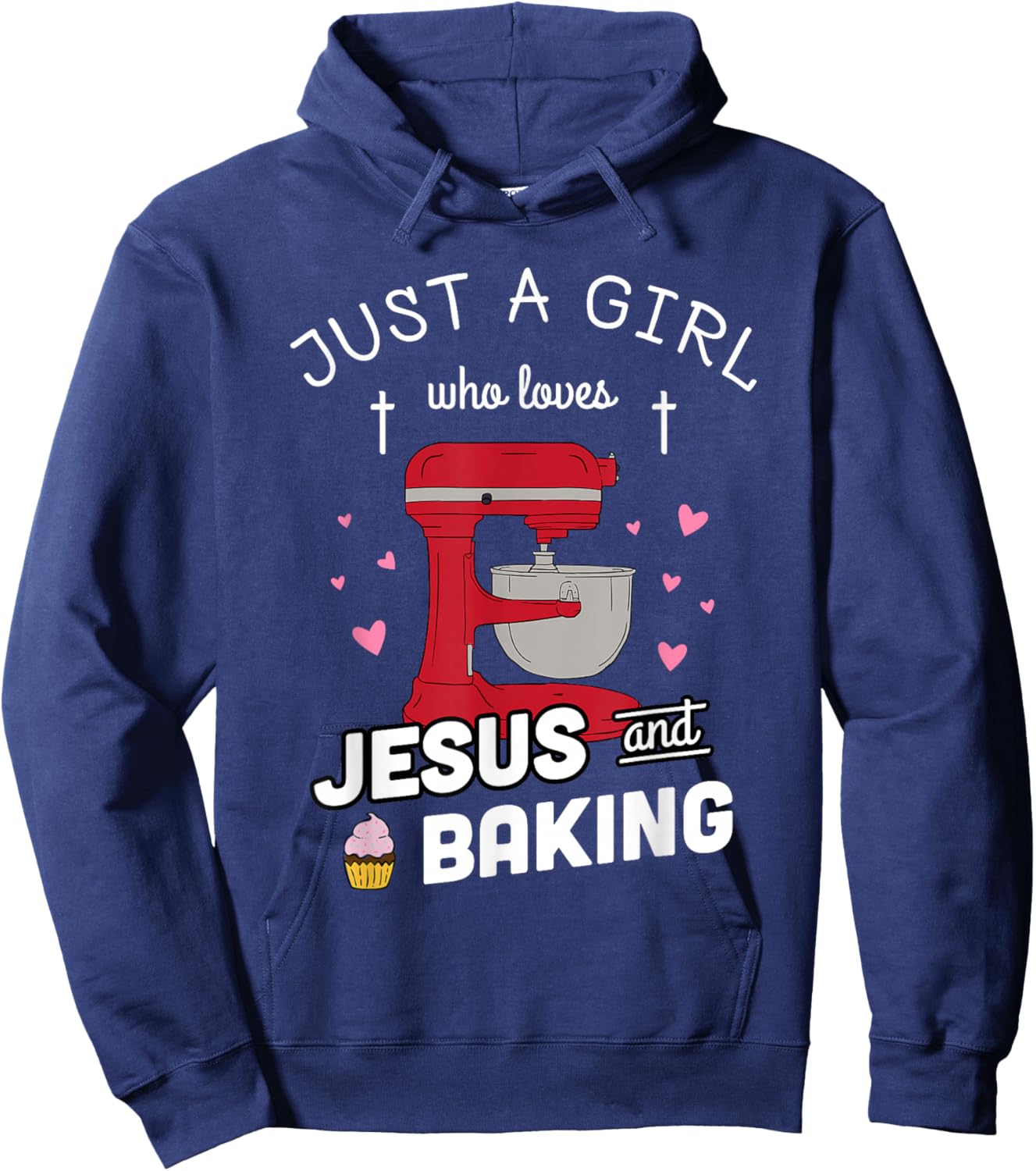 Just A Girl Who Loves Jesus and Baking - Baking Gift Hoodie - Hoodie | Navy