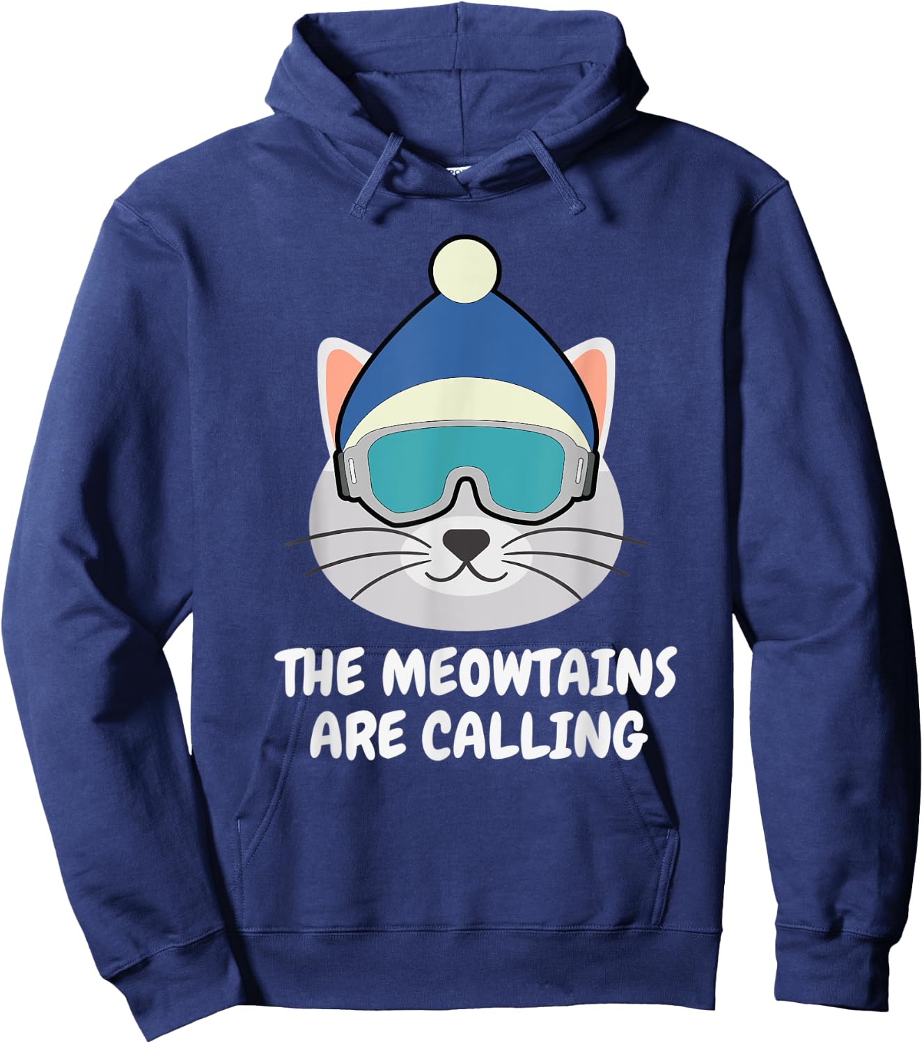 The Meowtains Are Calling Snowboard Ski Cat Men Women Kids Hoodie - Hoodie | Navy