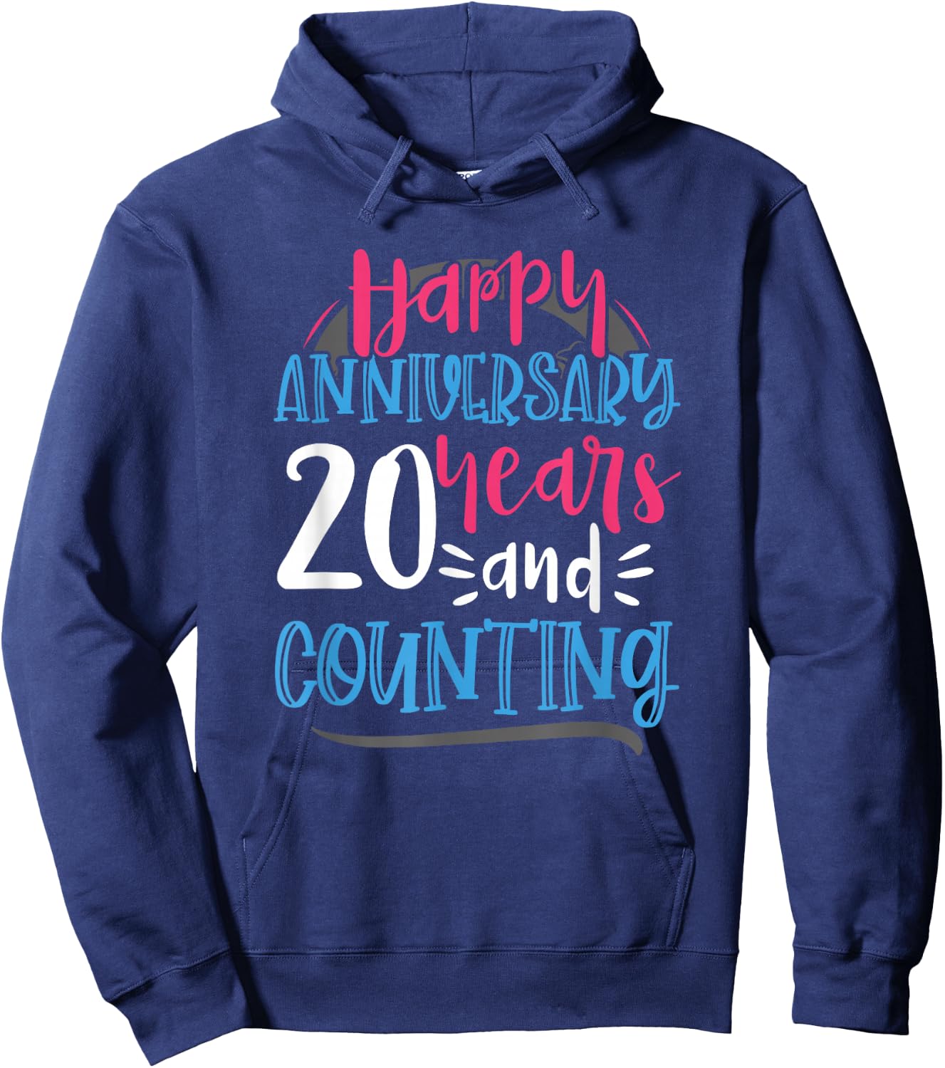 Happy Anniversary 20 Years Counting 20th Wedding Anniversary Hoodie - Hoodie | Navy