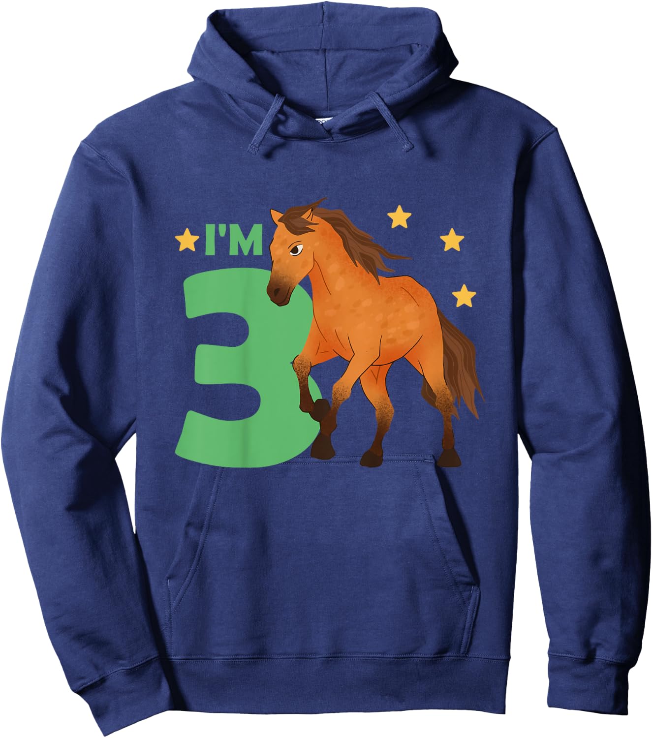 Children 3rd Birthday Horse Three Years Old Rider Hoodie - Hoodie | Navy