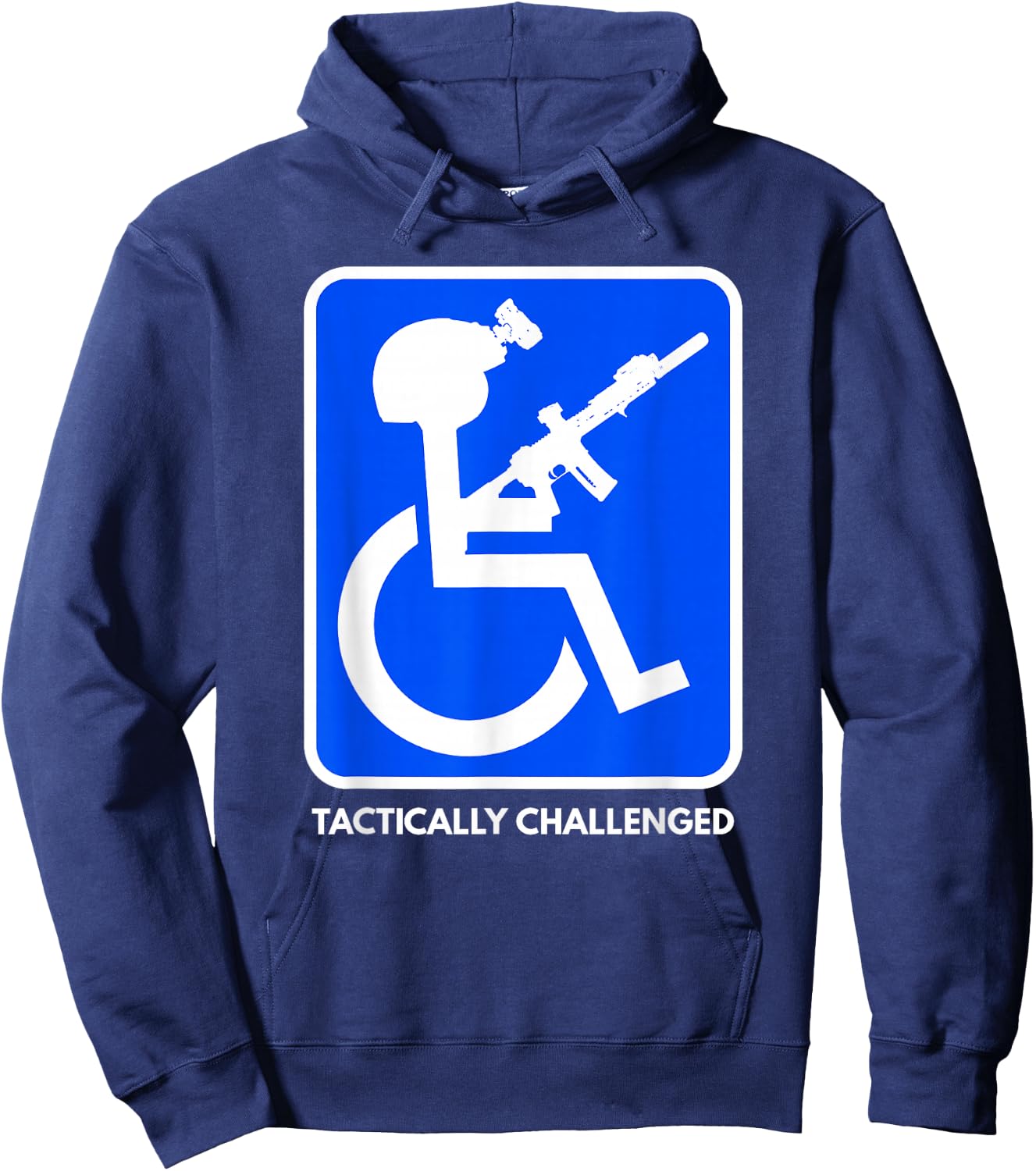 Funny Handicap Military Tactically Challenged Officer Small Hoodie - Hoodie | Navy
