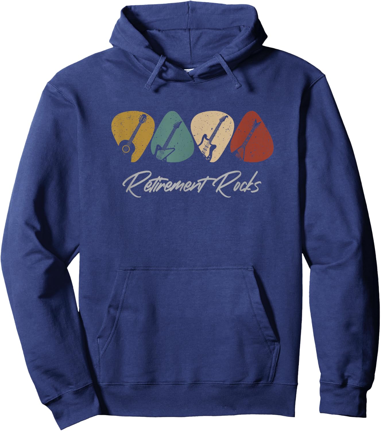 Retirement Rocks - Funny Guitar Player Guitarist Hoodie - Hoodie | Navy