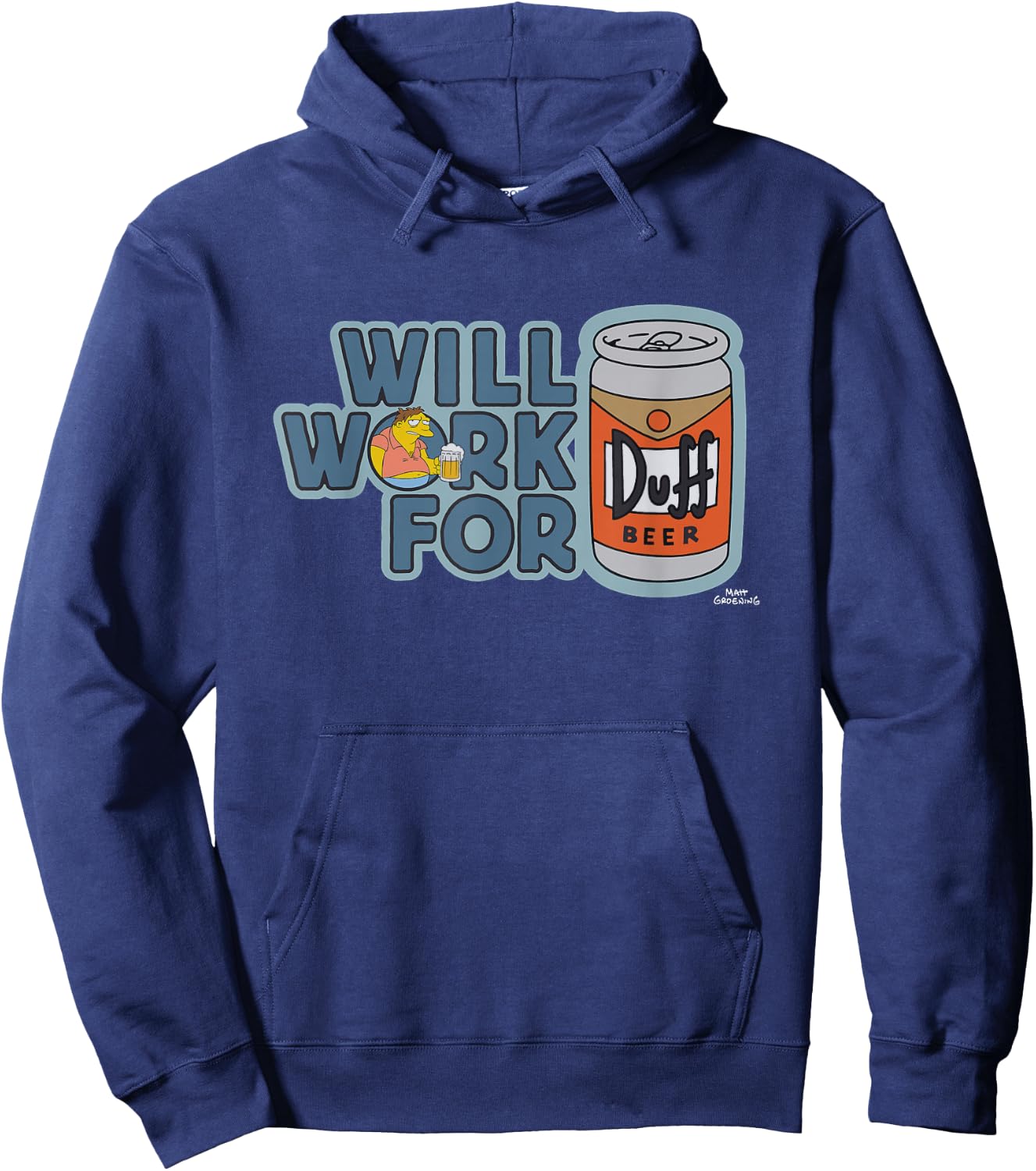 The Simpsons Barney Will Work For Duff Beer Hoodie - Hoodie | Navy