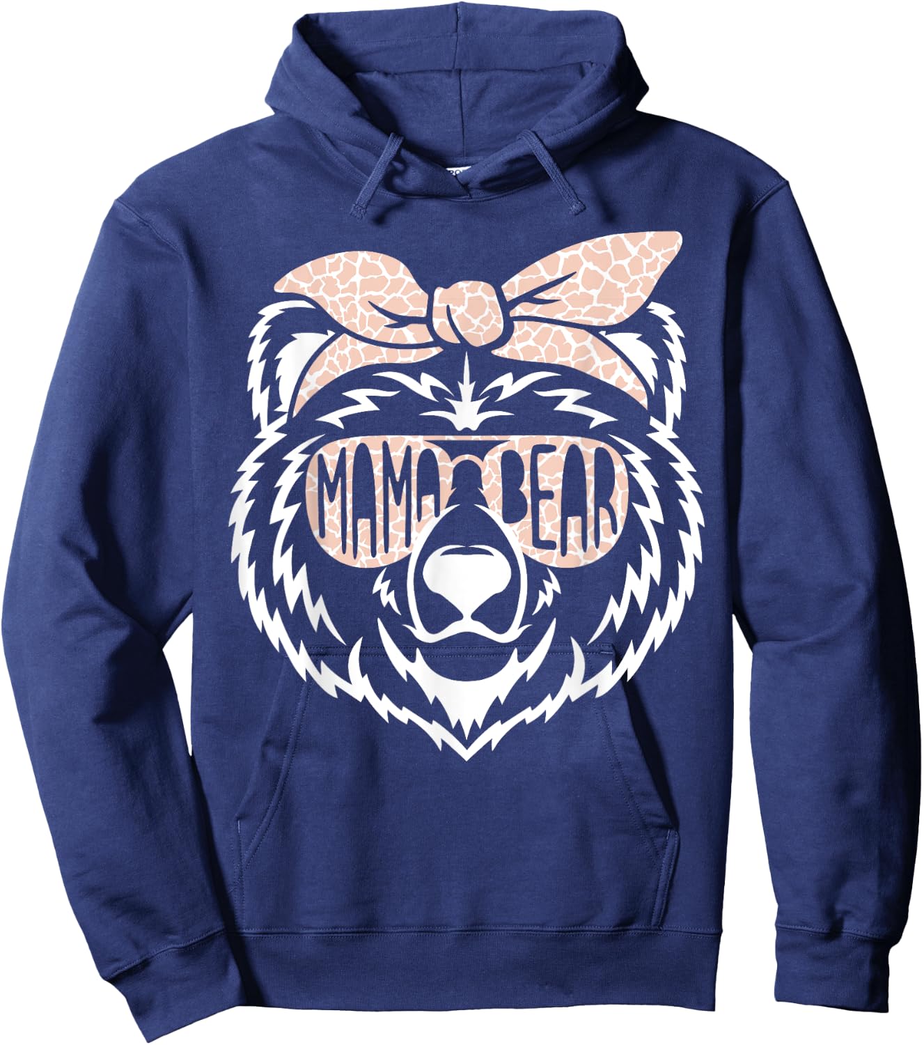 Mama Bear Face Sunglasses Mother Mom Mommy Mother's Day Hoodie - Hoodie | Navy
