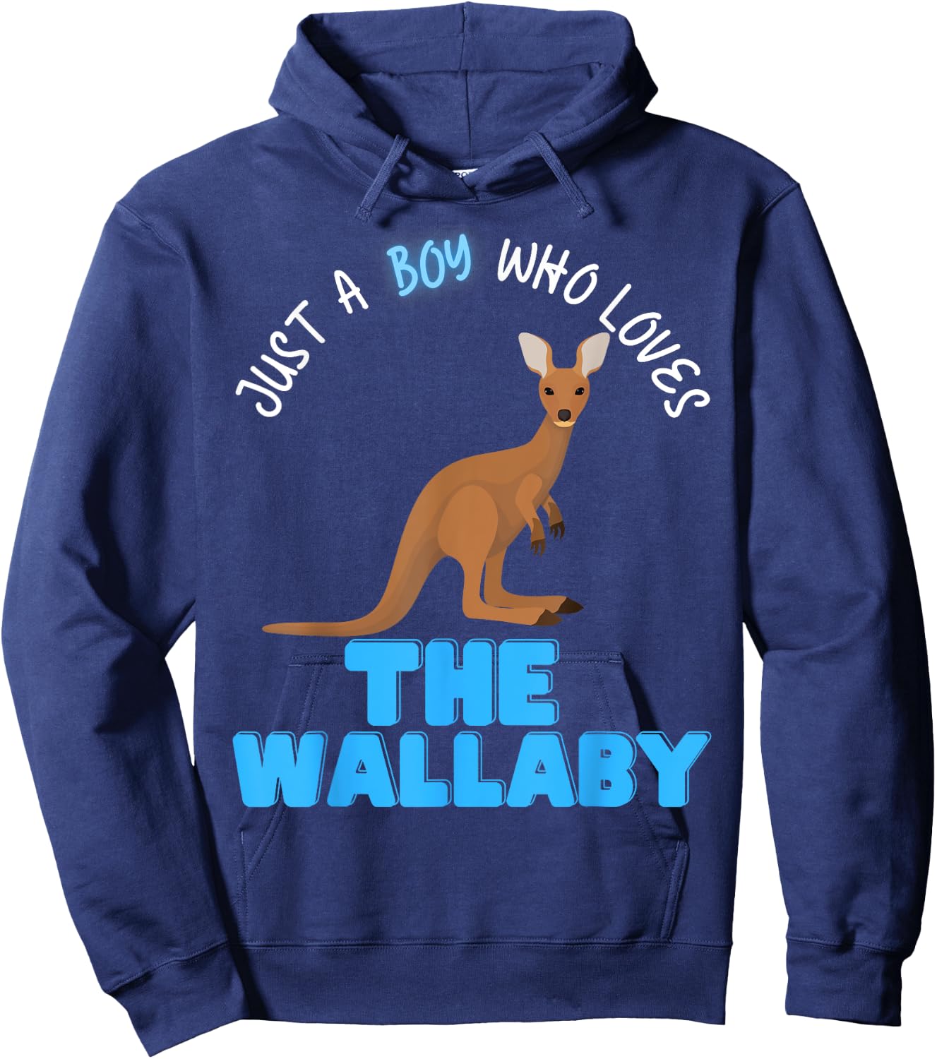 Just A Boy Who Loves Wallabys Cute Boys Fun Love Wallaby Hoodie - Hoodie | Navy