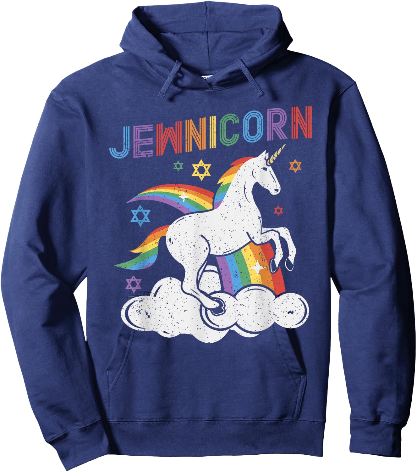 Jewnicorn Funny Jewish Unicorn Chanukah Girls Hanukkah Women Hoodie - Hoodie | Navy
