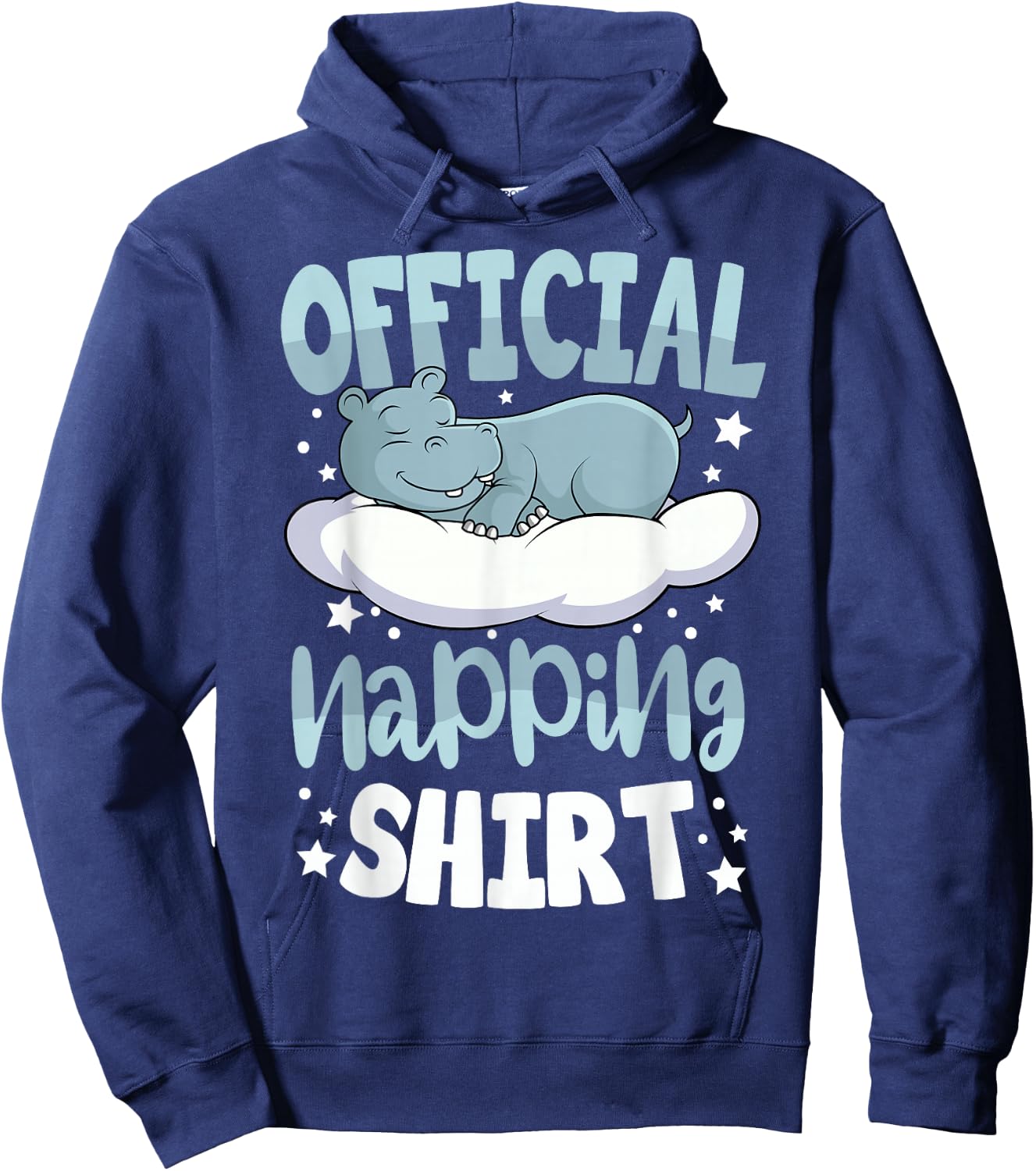 Sleeping Hippo Pyjamas Hippopotamus Lover Official Napping Hoodie - Hoodie | Navy