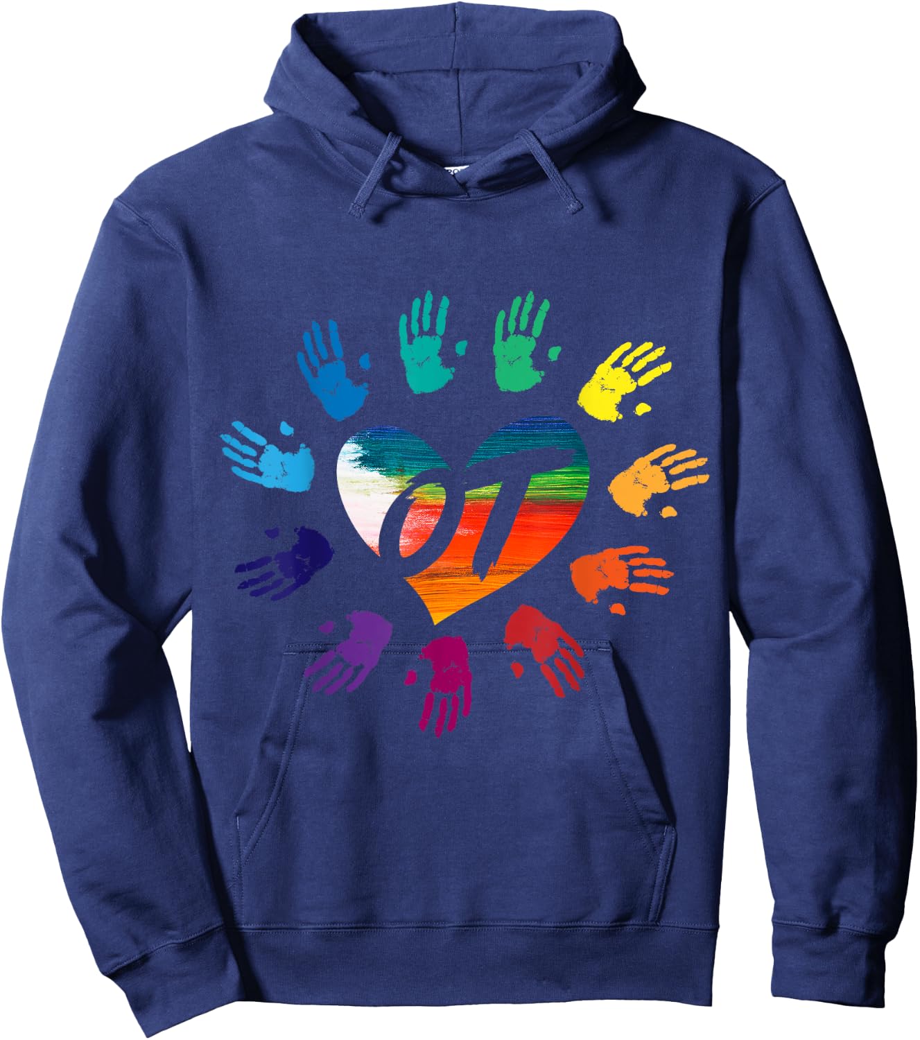 Cute Meaningful OT Hands T Shirt Occupational Therapy Gift Hoodie - Hoodie | Navy