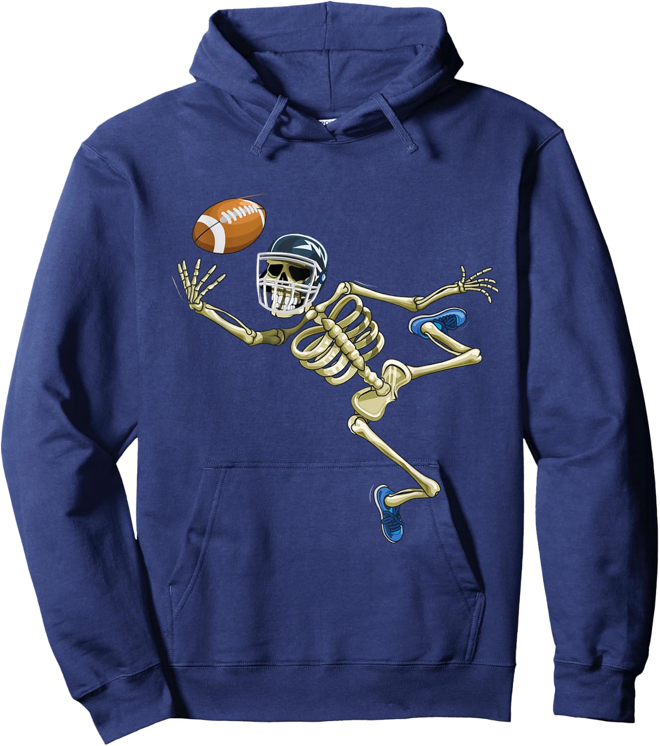 American Football Skeleton Halloween Men Boys Football Fan Hoodie - Hoodie | Navy