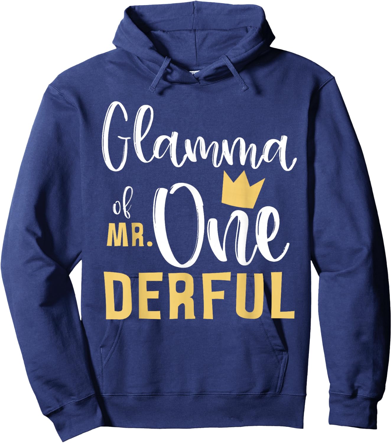 Glamma of Mr Onederful 1st Birthday First One-Derful Grandma Hoodie - Hoodie | Navy