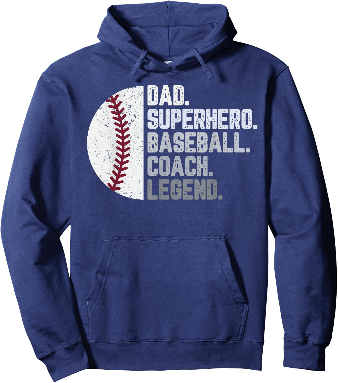 Baseball Coach Dad Shirt Dad Superhero Baseball Coach Legend Hoodie - Hoodie | Navy