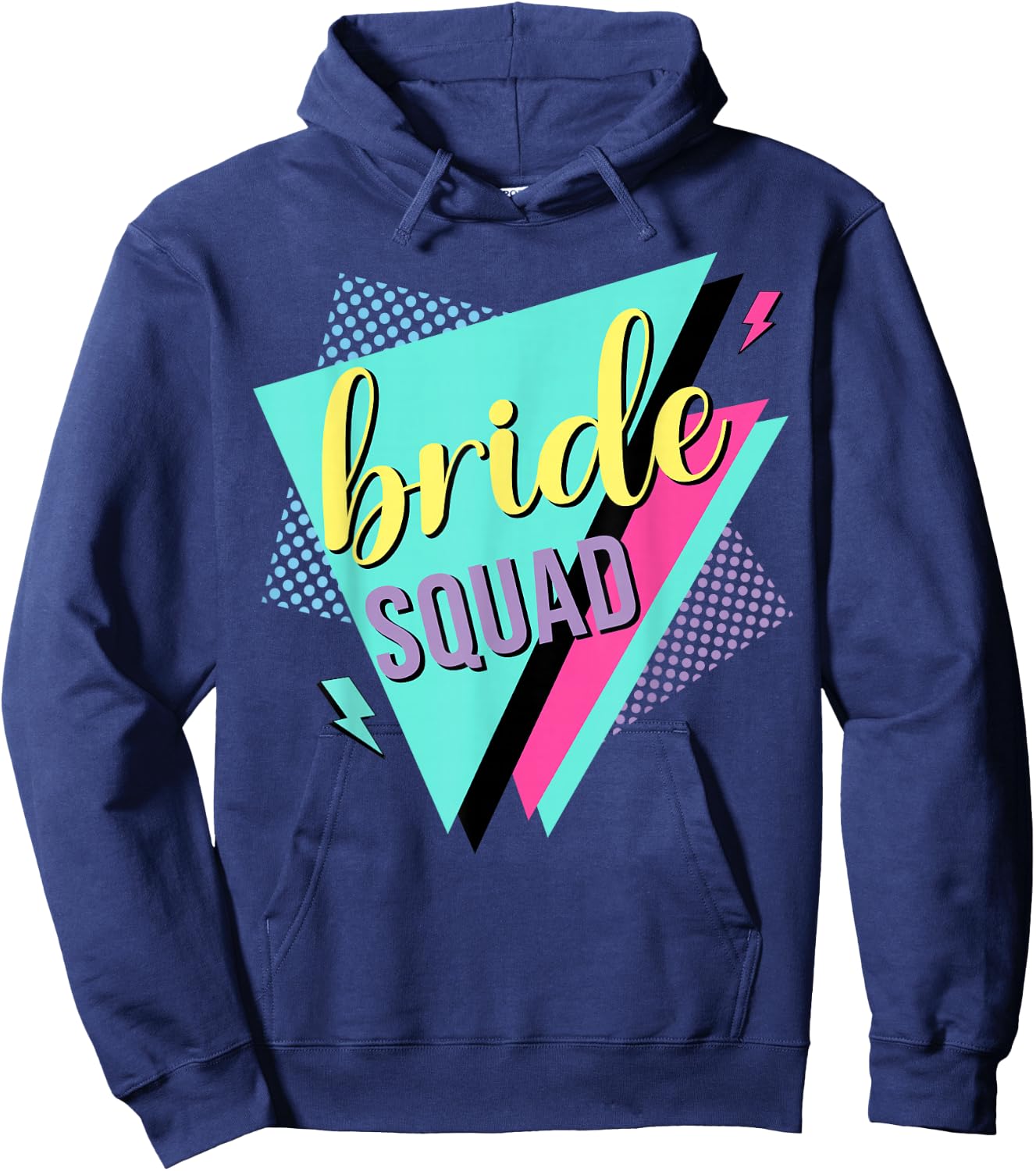 90s Bride Squad Bridesmaid Retro 90s Bachelorette Party Hoodie - Hoodie | Navy